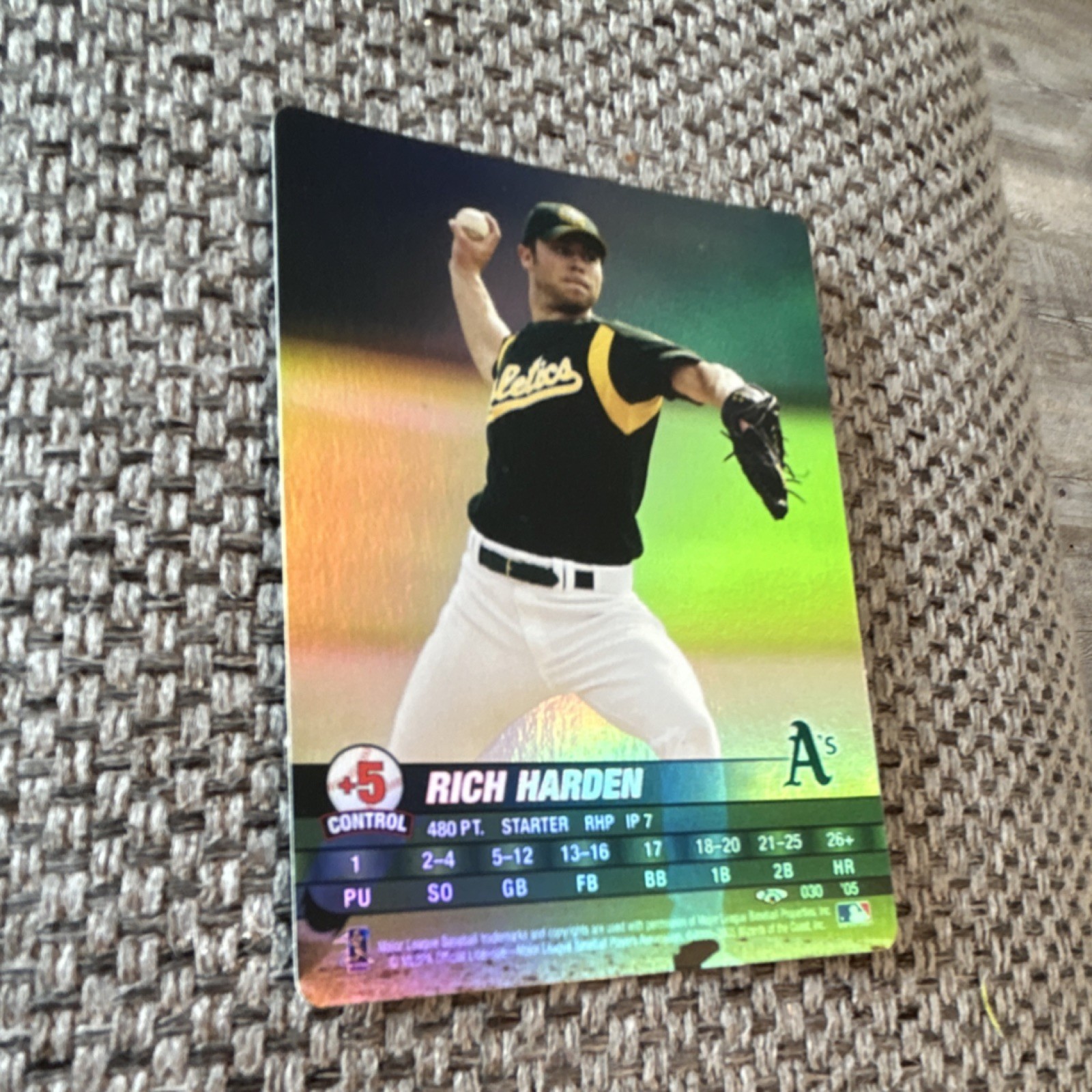 Wizards of the Coast 2005 MLB Showdown Rich Harden #030 Foil A’s