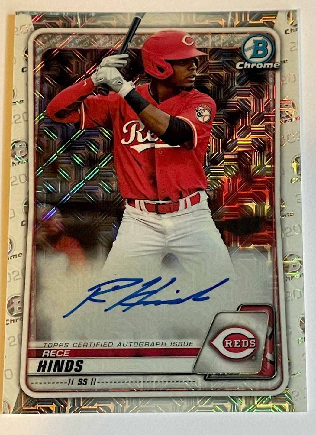 RECE HINDS Auto Refractor 2020 Bowman Chrome Mega Box Mojo Prospect Free Ship