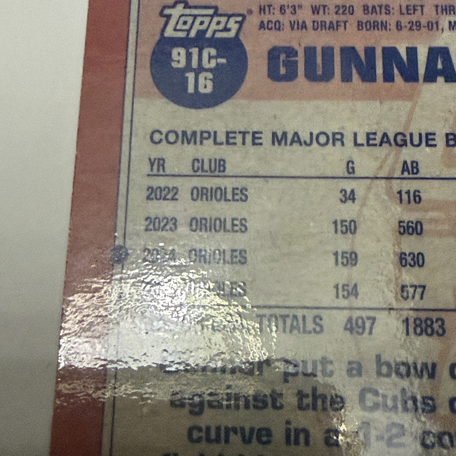 2026 – 1991 Topps Chrome Silver Pack Mojo Gunnar Henderson #91C-16
