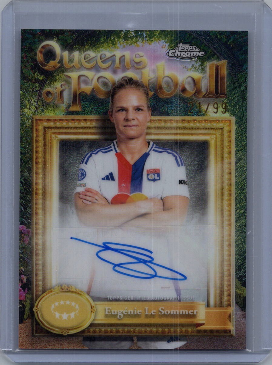 2024-25 TOPPS CHROME EUGÉNIE LE SOMMER QUEENS OF FOOTBALL AUTO /99 REFRACTOR