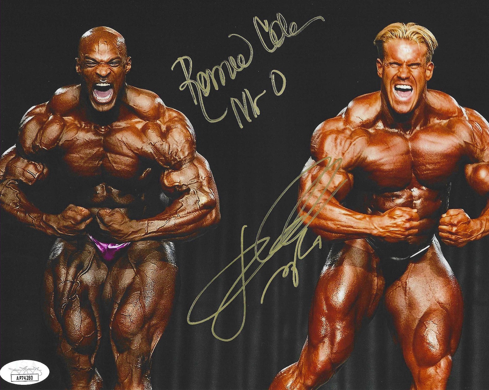 RONNIE COLEMAN & JAY CUTLER SIGNED AUTOGRAPHED 8X10 PHOTO MR OLYMPIA +JSA COA