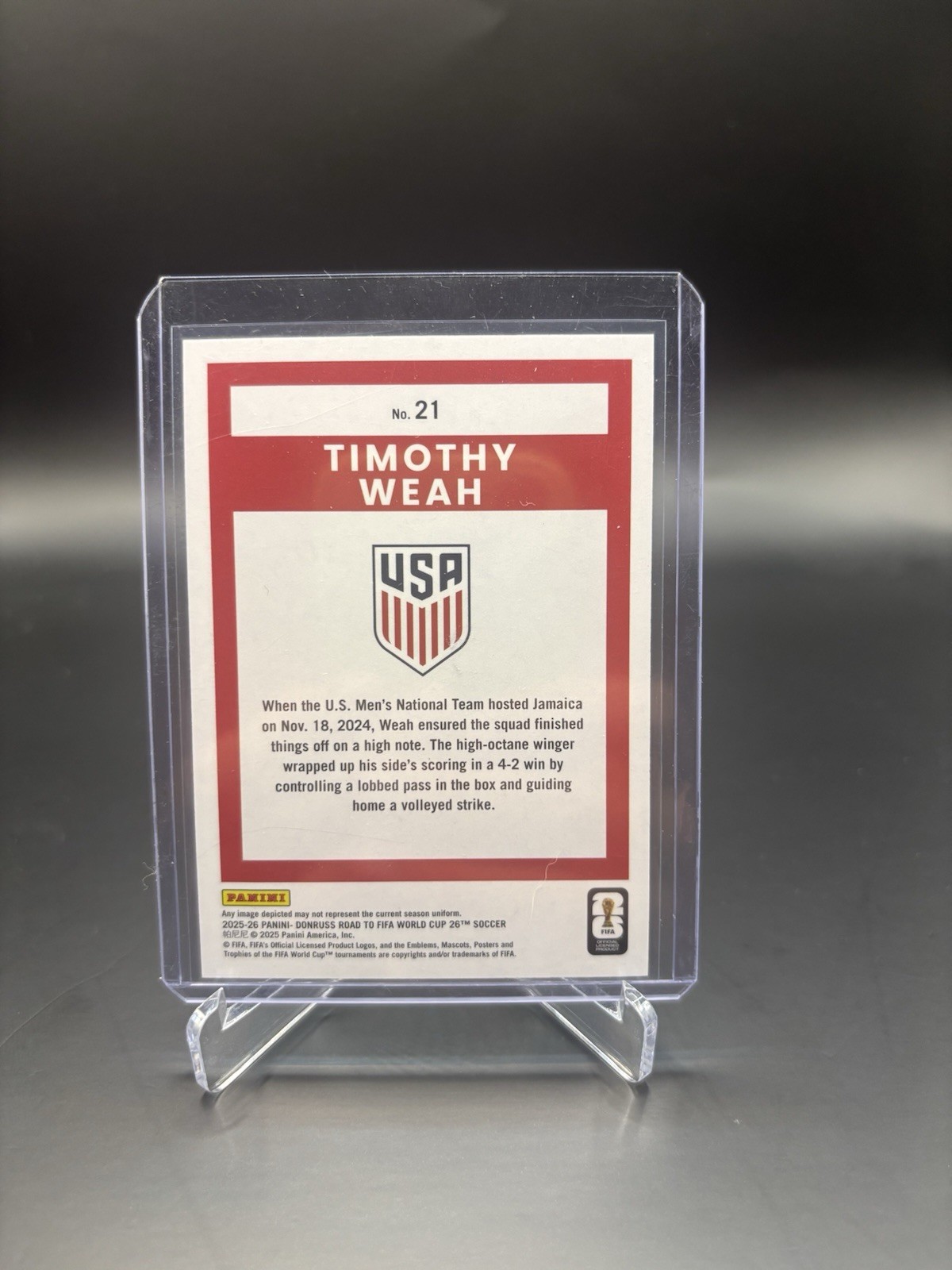 25-26 Panini Donruss World Cup Tim Weah Blue/399