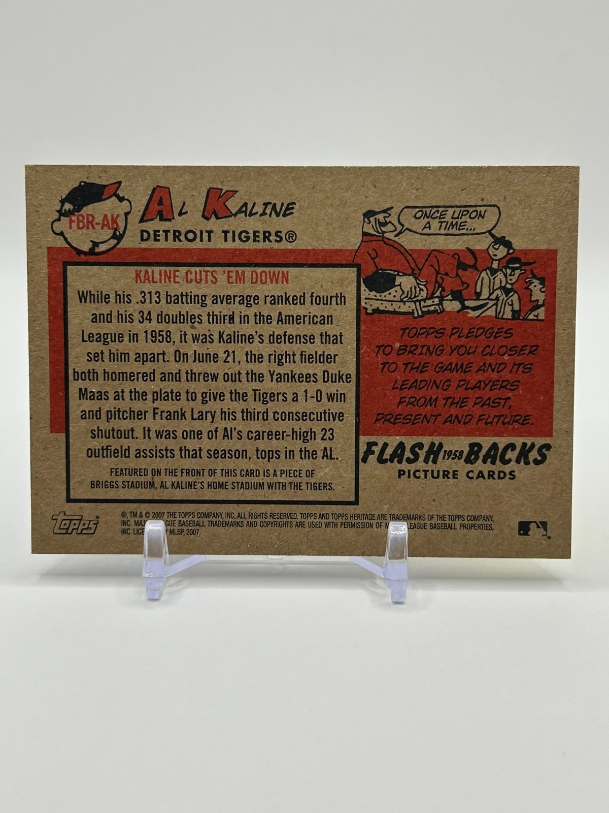 2007 Topps Heritage Al Kaline Flashbacks Relics #FBR-AK Tigers