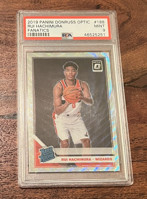 RUI HACHIMURA Optic ROOKIE “SILVER” REFRACTOR SP Parallel Variation RC PSA 9