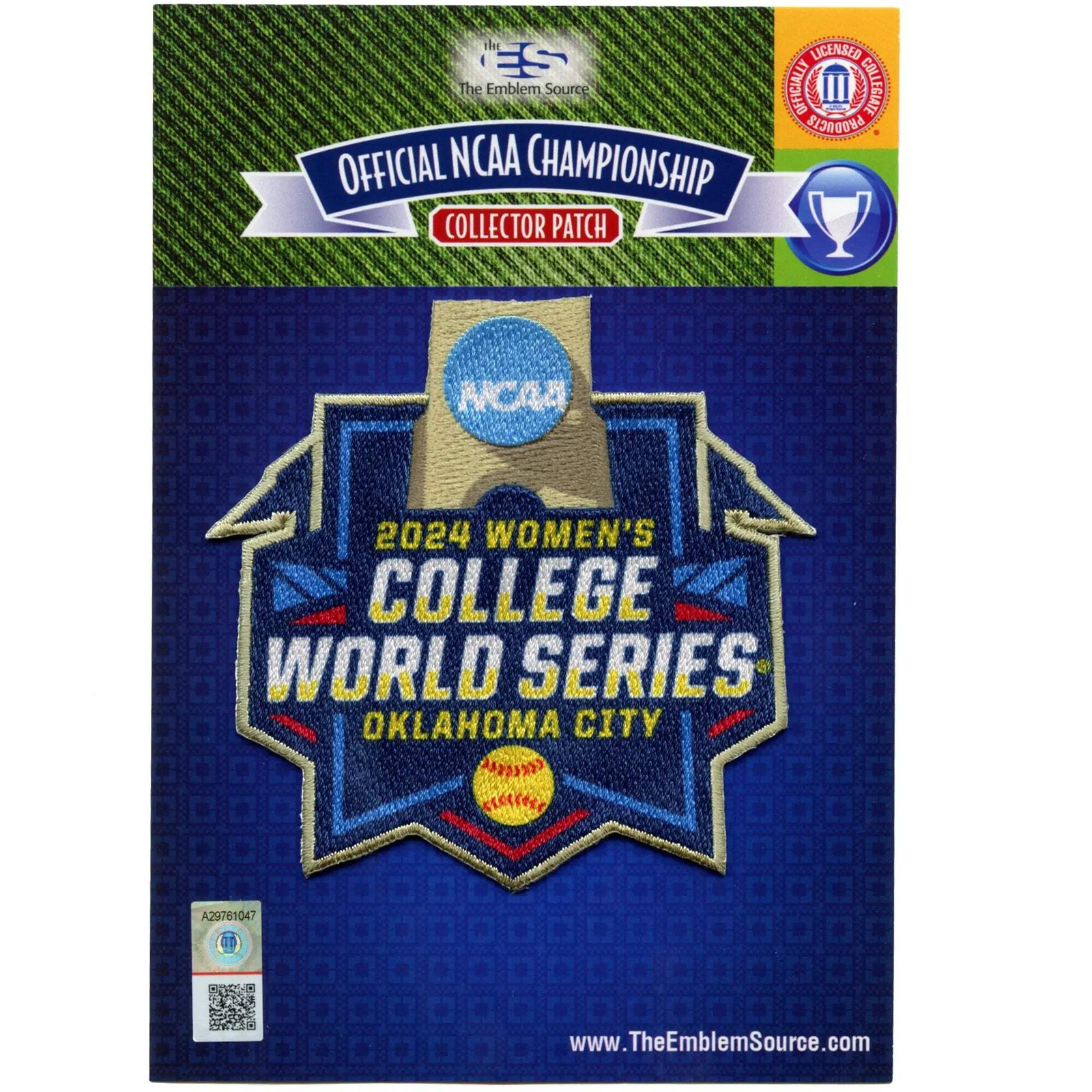 2024 Women’s Softball NCAA College World Series Patch Sublimation