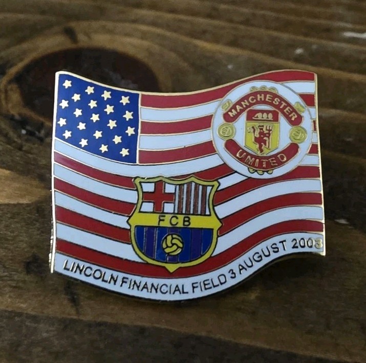 Manchester United v Barcelona USA Tour 2003 Badges MUFC Man Utd Man U Glazer