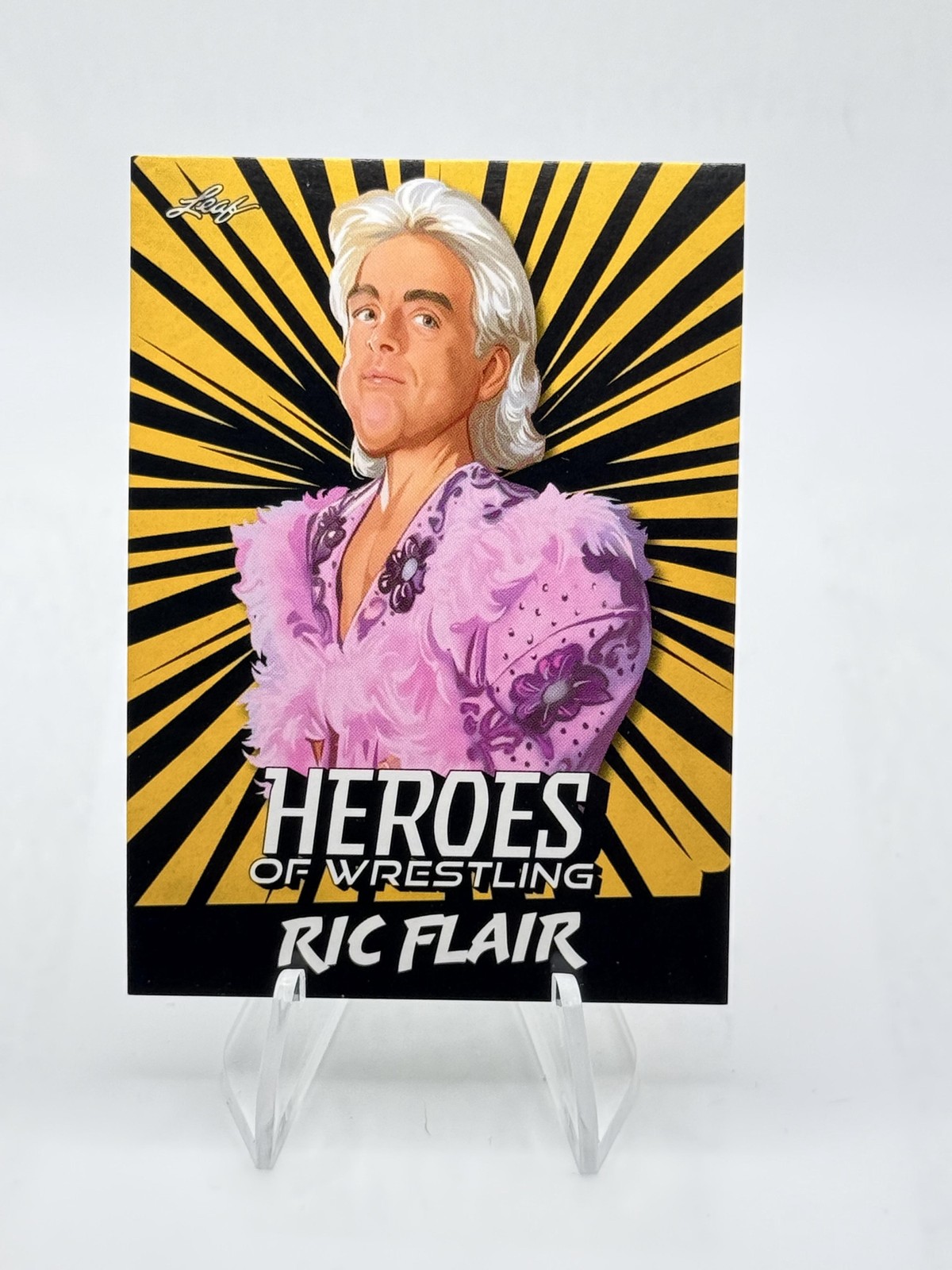 2023 Leaf Heroes of Wrestling Ric Flair WWE The Nature Boy #B-7 Gold Variation