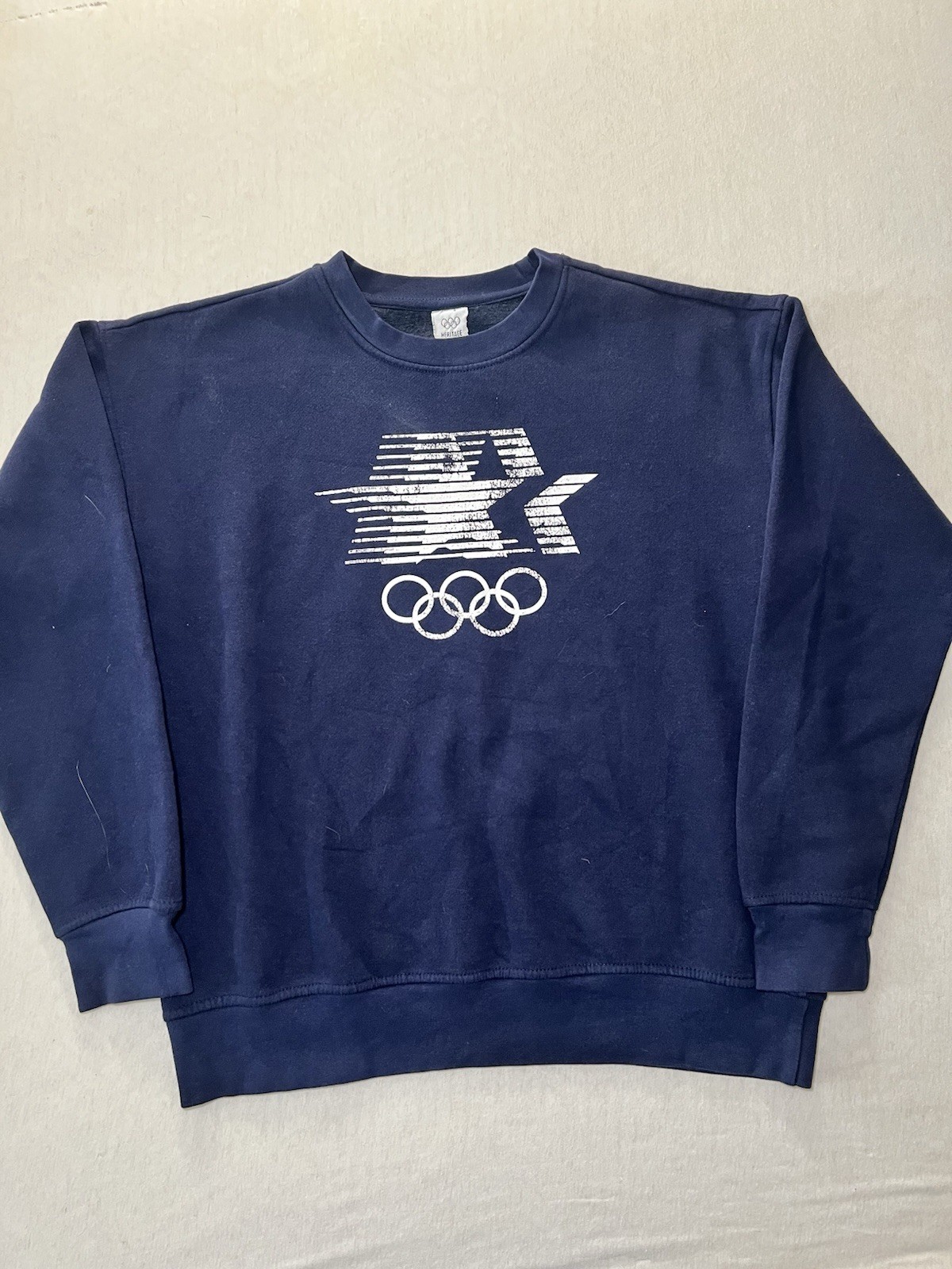 IOC Heritage LA 84 Olympics Los Angeles 1984 Star Navy Blue Crewneck Sweatshirt
