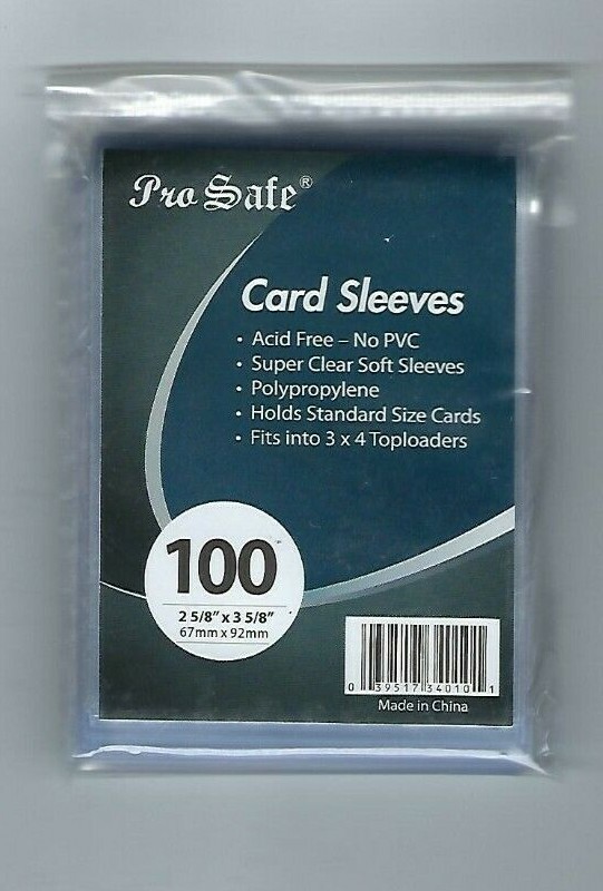 1000 Pro-Safe Standard Size Clear Card Penny Sleeves 2 5/8 x 3 5/8(67mm x 92mm)
