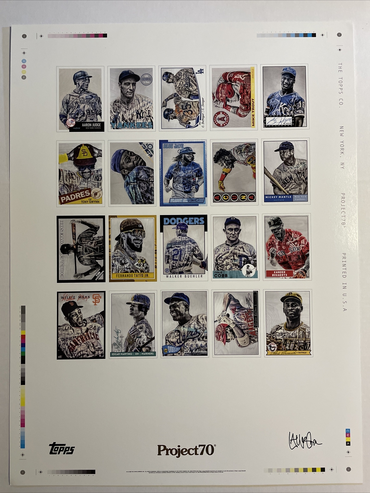 Topps Project 70 Lauren Taylor Gold Stamped Limited Ed. 18X24 Poster