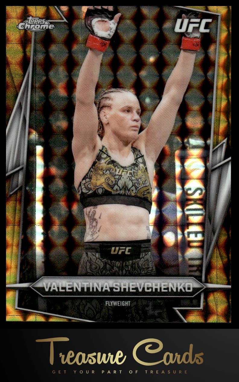 2026 Topps Chrome UFC #3 Valentina Shevchenko Gold Geometric Refractor #/50