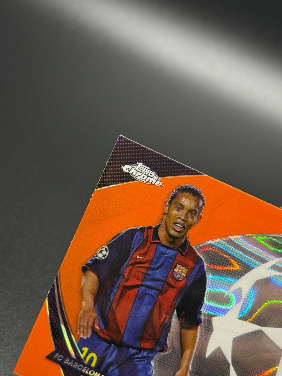 Ronaldinho 2023-24 Topps Chrome UCC #SD-12 Starball Debut Orange Lava Refractor