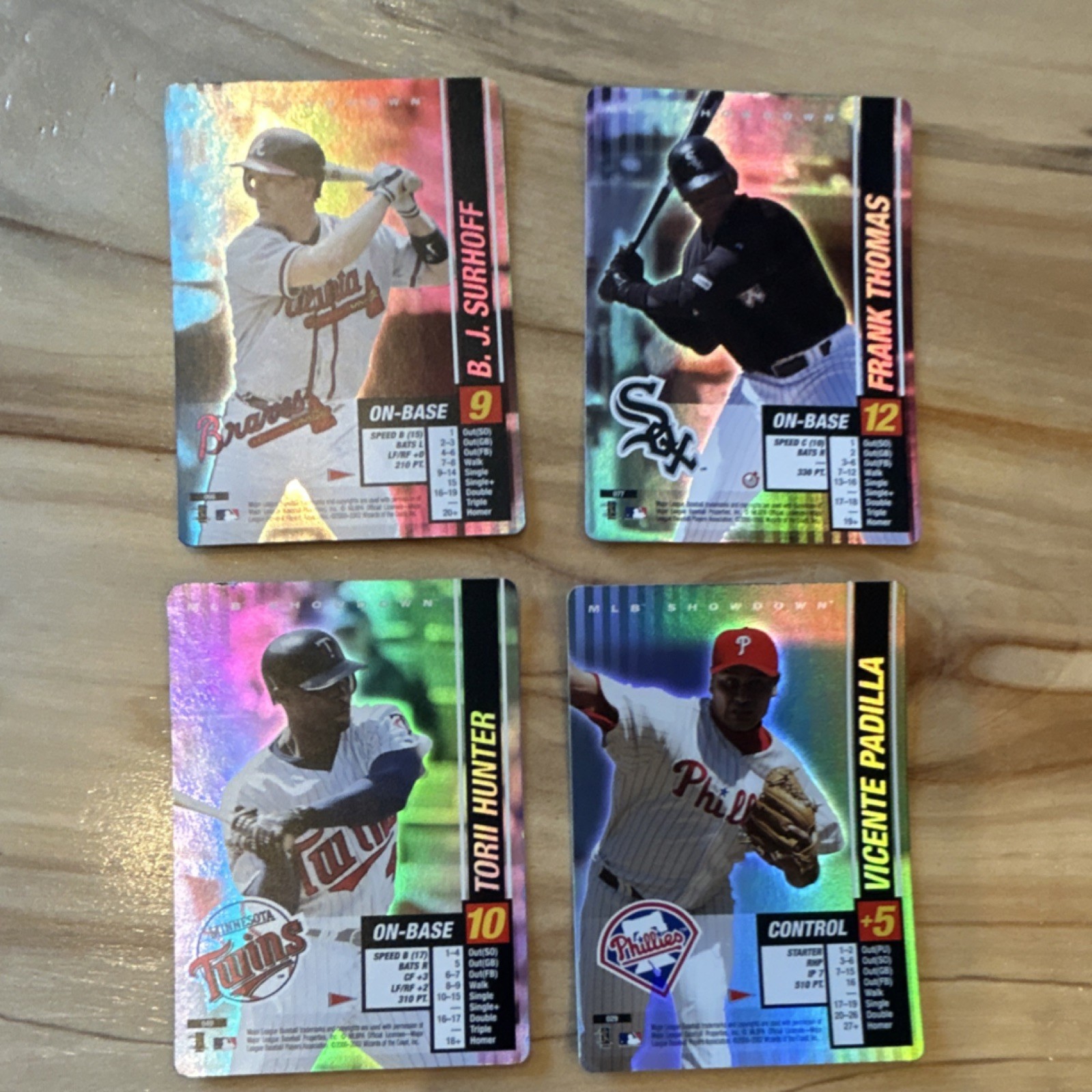 Wizards of the Coast MLB Showdown 2002 4 Cards Thomas Hunter Surhoff Padilla