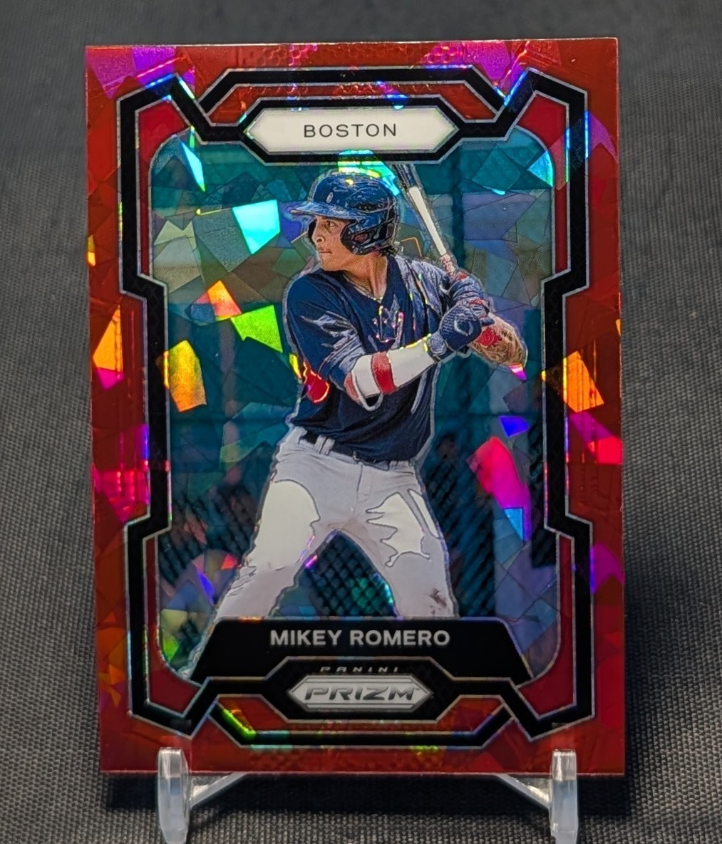 Mikey Romero Red Ice Prospect Rookie 2024 Panini Prizm Card #132 Boston Red Sox