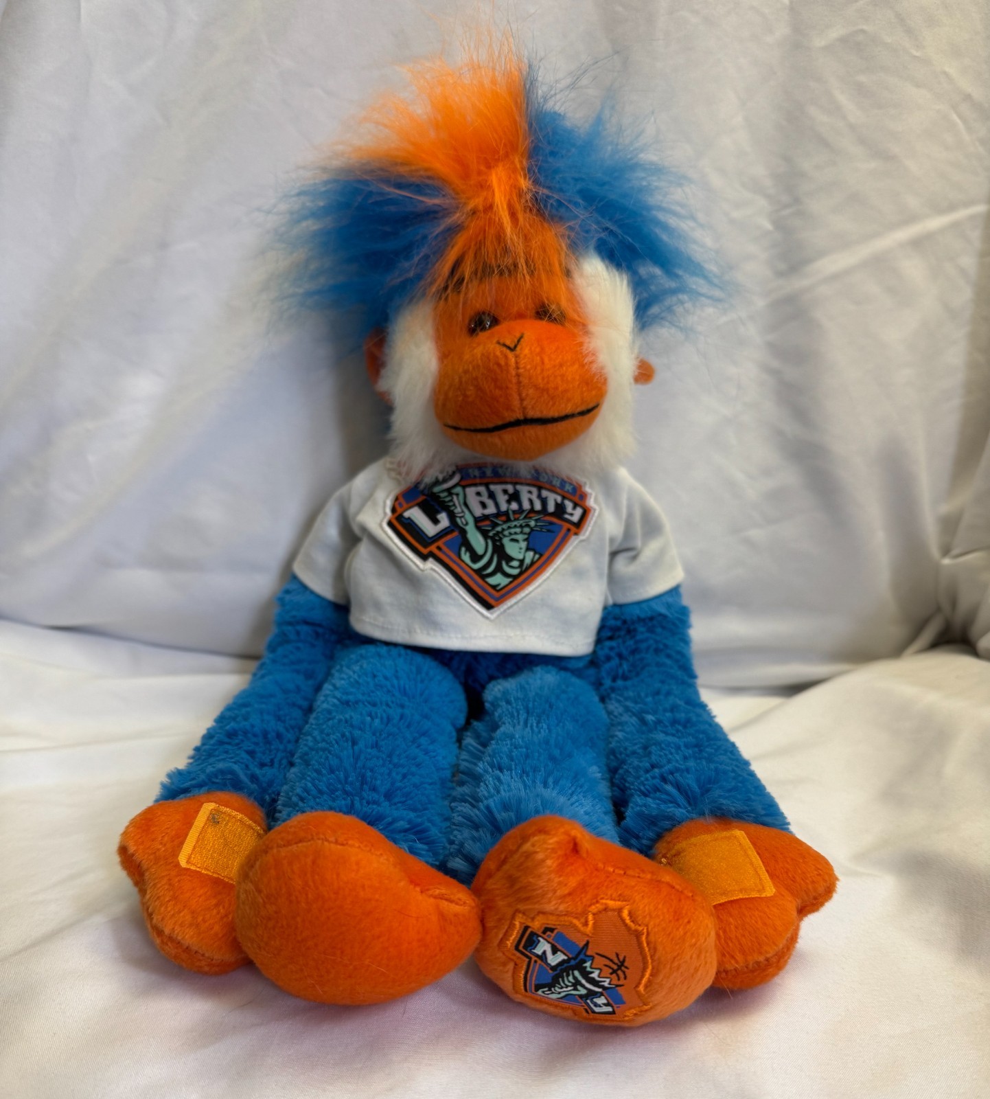 Vintage New York Liberty Rally Monkey Plush Official WNBA Licensed Original Logo