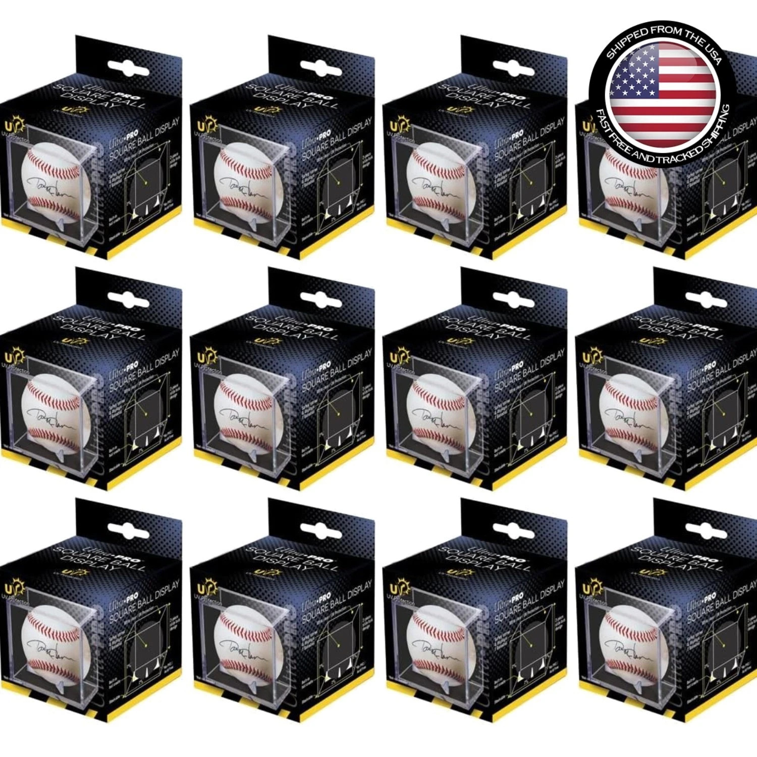 12 ULTRA PRO BASEBALL DISPLAY CASE CUBE CRADLE, UV PROTECTION 12 Pack New
