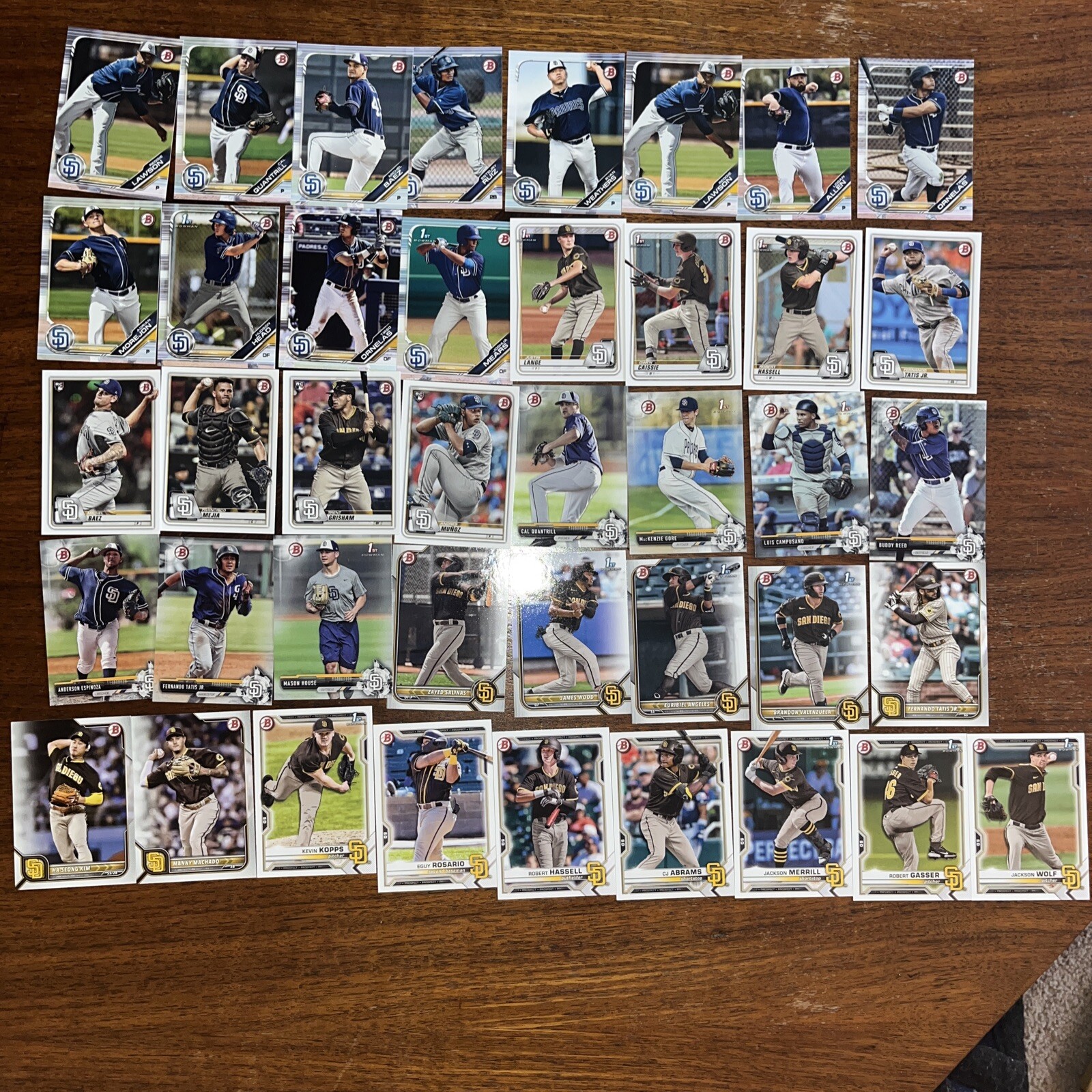 San Diego Padres Cards Includes Tatis, Mochado, Abrams, Hassell Option #1