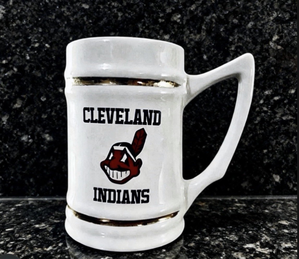 Cleveland Indians Vintage Mug Beer Stein Baseball MLB Mascot Logo Wahoo Ceramic