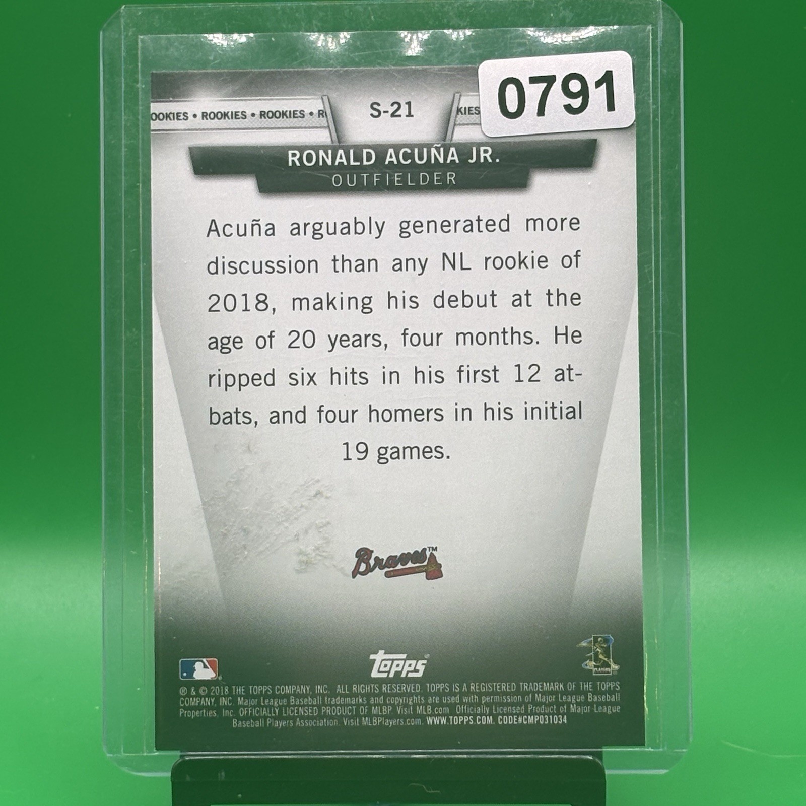 Ronald Acuna Jr 2018 Topps Update Rookie RC #S-21 Atlanta Braves *SHARP | CLEAN*