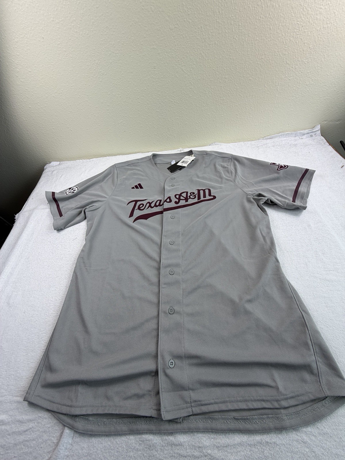 Texas A&M Aggies Adidas Authentic Sz XL SEC Baseball Jersey Brand New $100