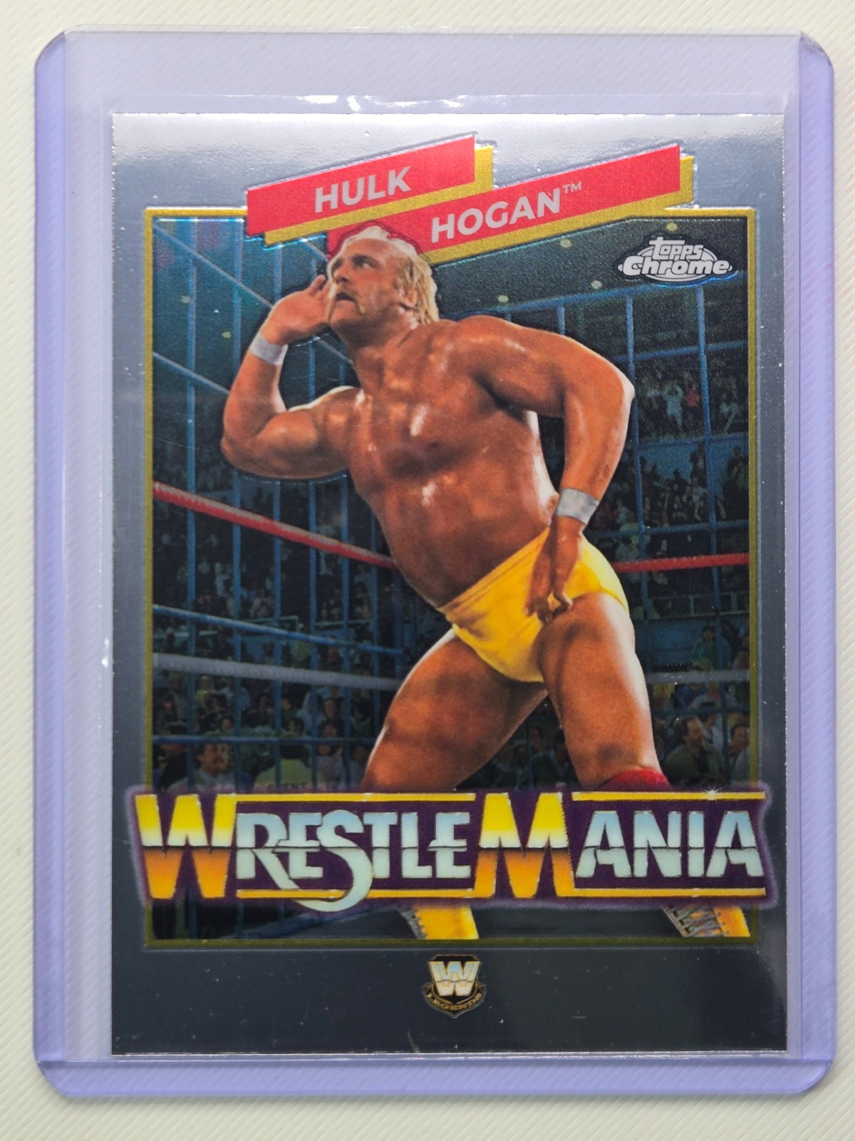 Hulk Hogan 2026 Topps Chrome WWE #WMR-15 Wrestlemania Rewind Insert Card