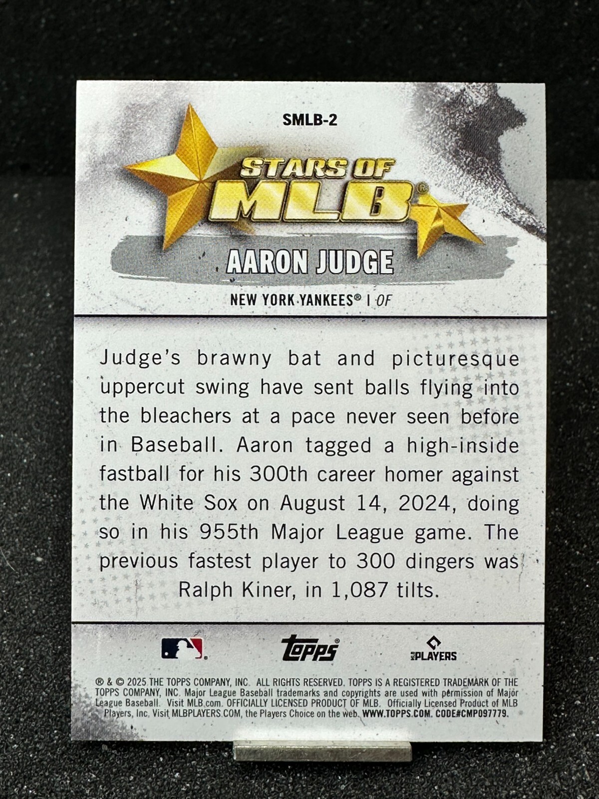 2025 Topps Series 1 AARON JUDGE Stars Of MLB #SMLB-2 FREE SHIPPING