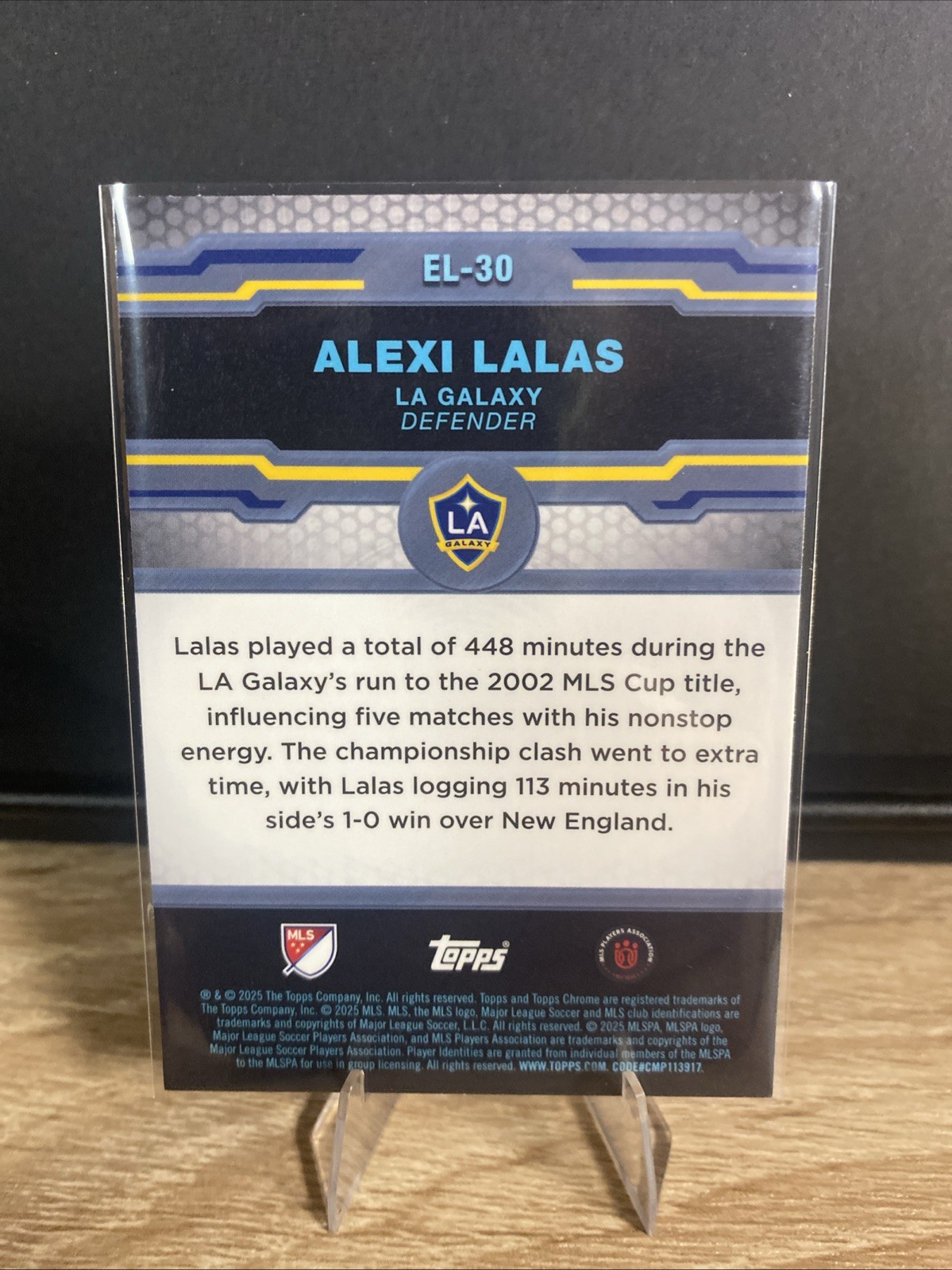 Topps Chrome MLS 2025 Alexi Lalas LA Galaxy Elimination Insert #EL-30