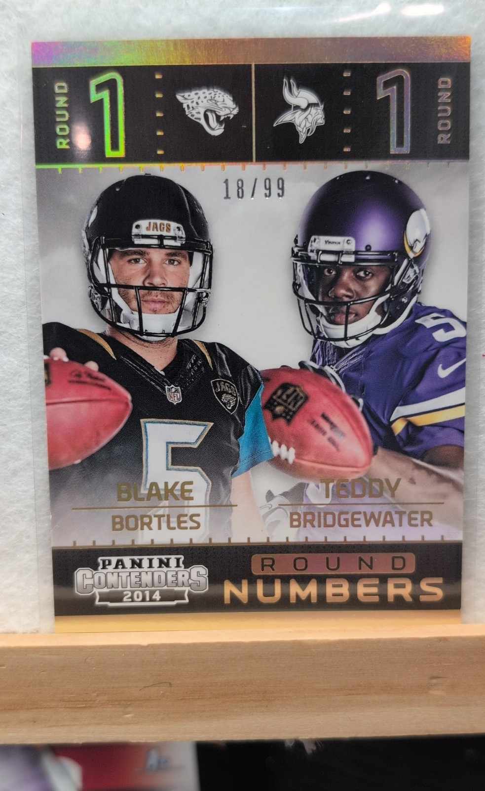 2014 Panini Contenders – Blake Bortles, Teddy Bridgewater #17 Gold /199 (RC)
