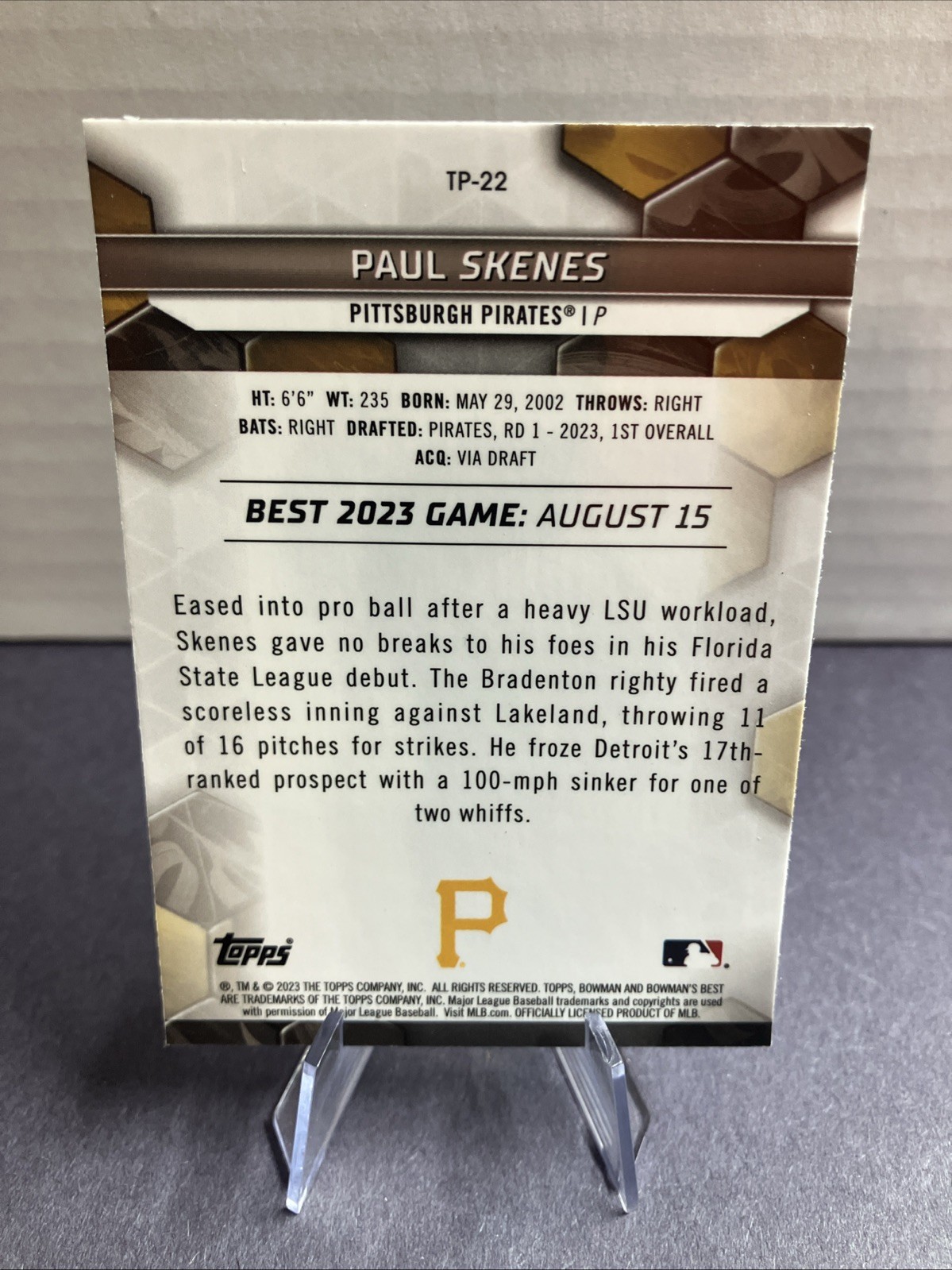 Paul Skenes 2023 Bowman’s Best – Top Prospects #TP-22 (RC)