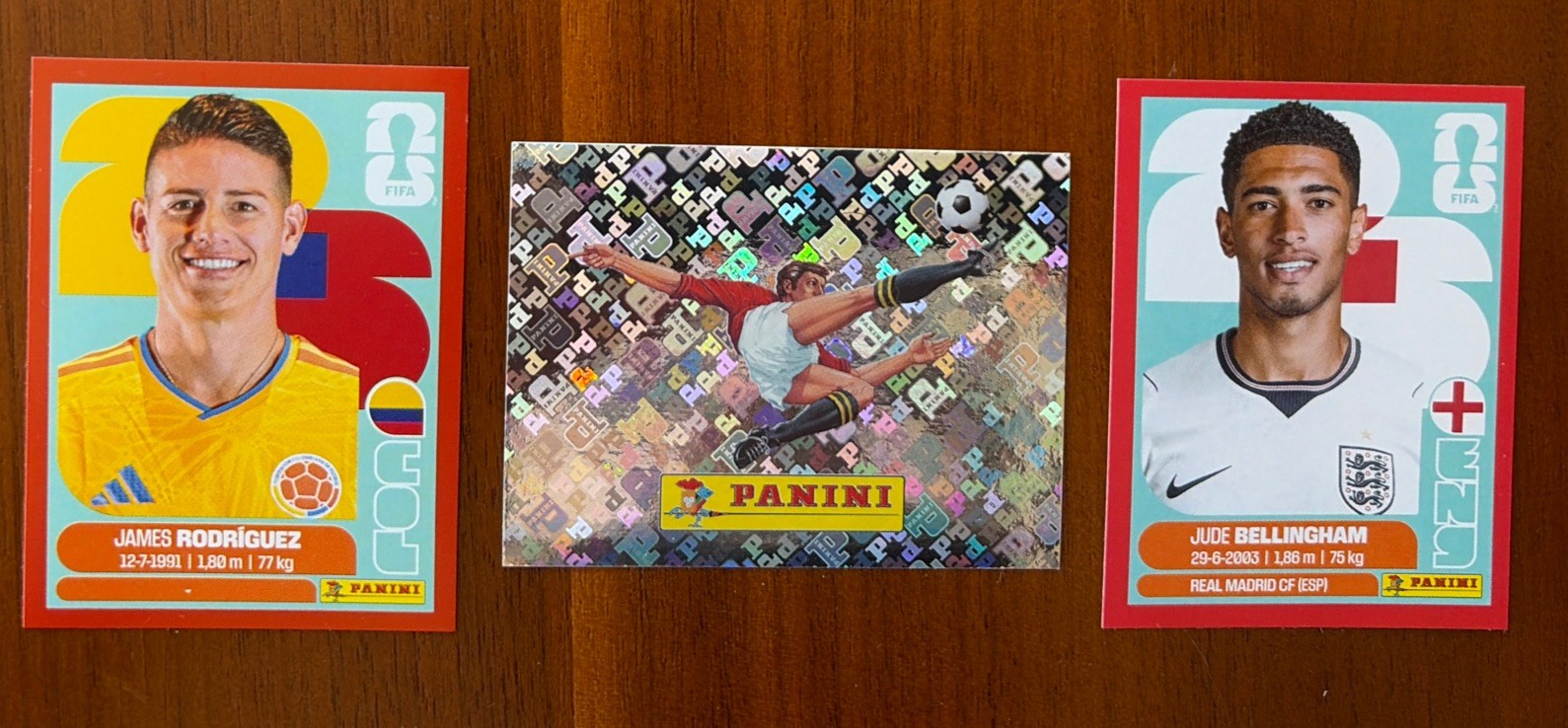 2026 Panini FIFA WC Sticker Collection Rare Lot! (3). 00 Foil, Red Jude/James