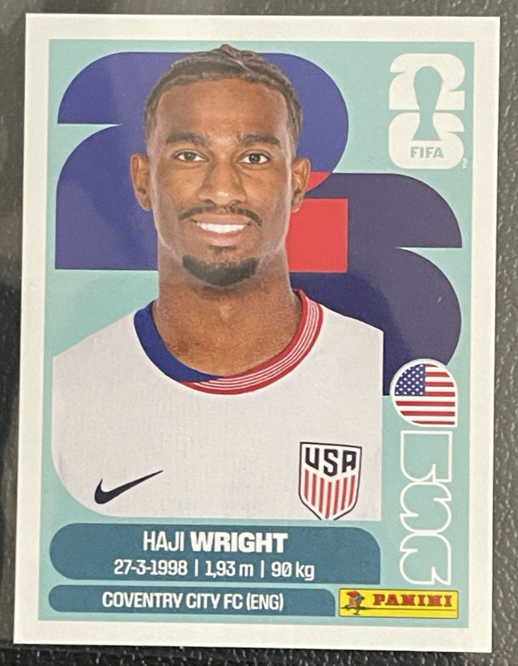 USA 1-20 Complete Panini World Cup 2026 Stickers + 5 Blue Parallels Pulisic