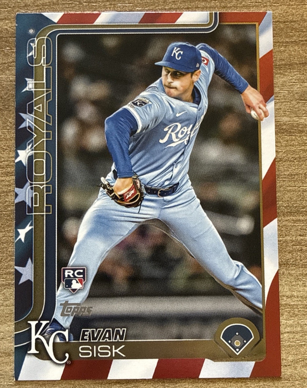 2025 Topps Update Series – Evan Sisk (RC) American Flag SSP /76 #US176 RARE MINT