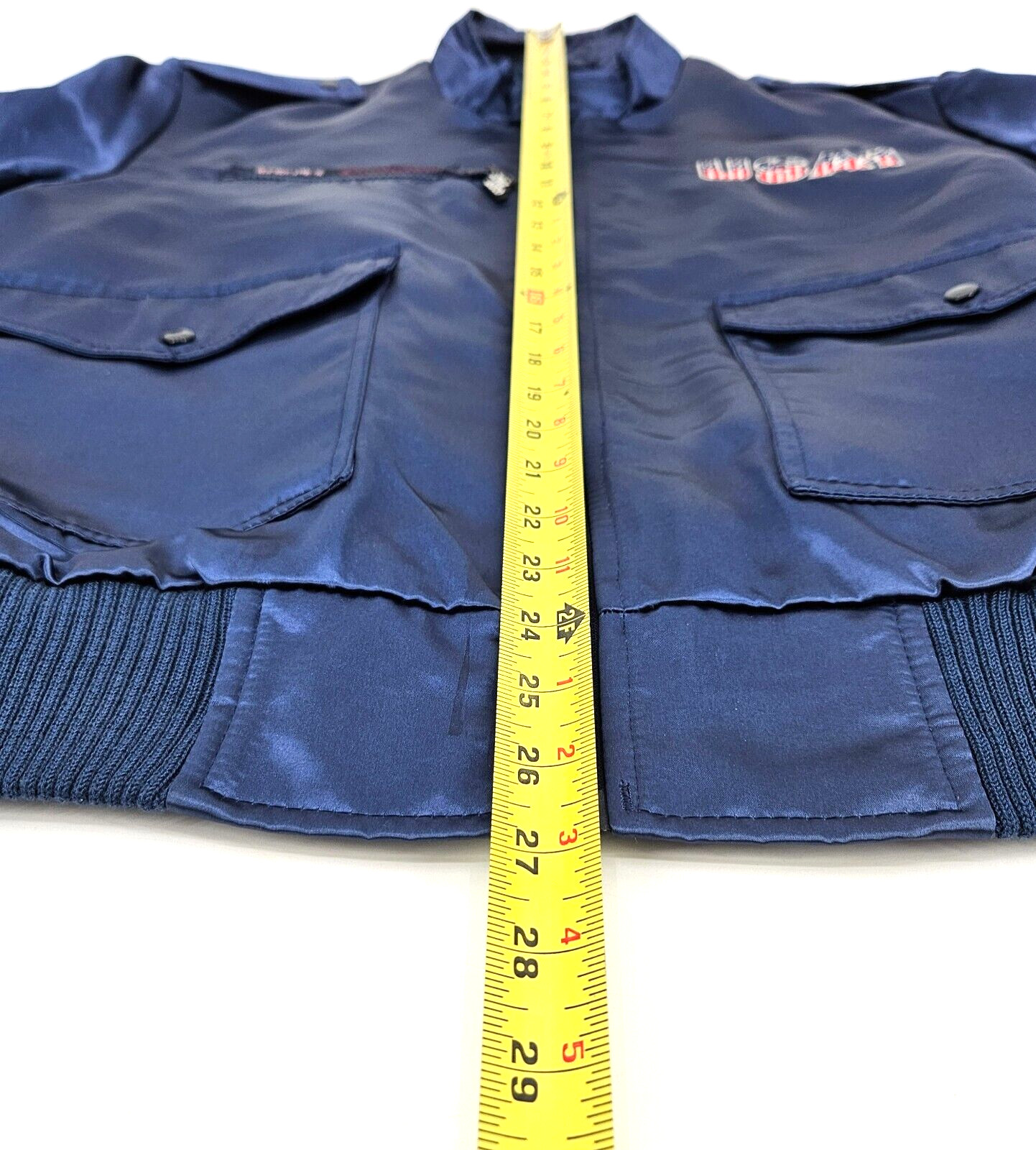Vtg 1984 Style Auto USA-1 Competition LA Olympics Satin Bomber Racing Jacket M