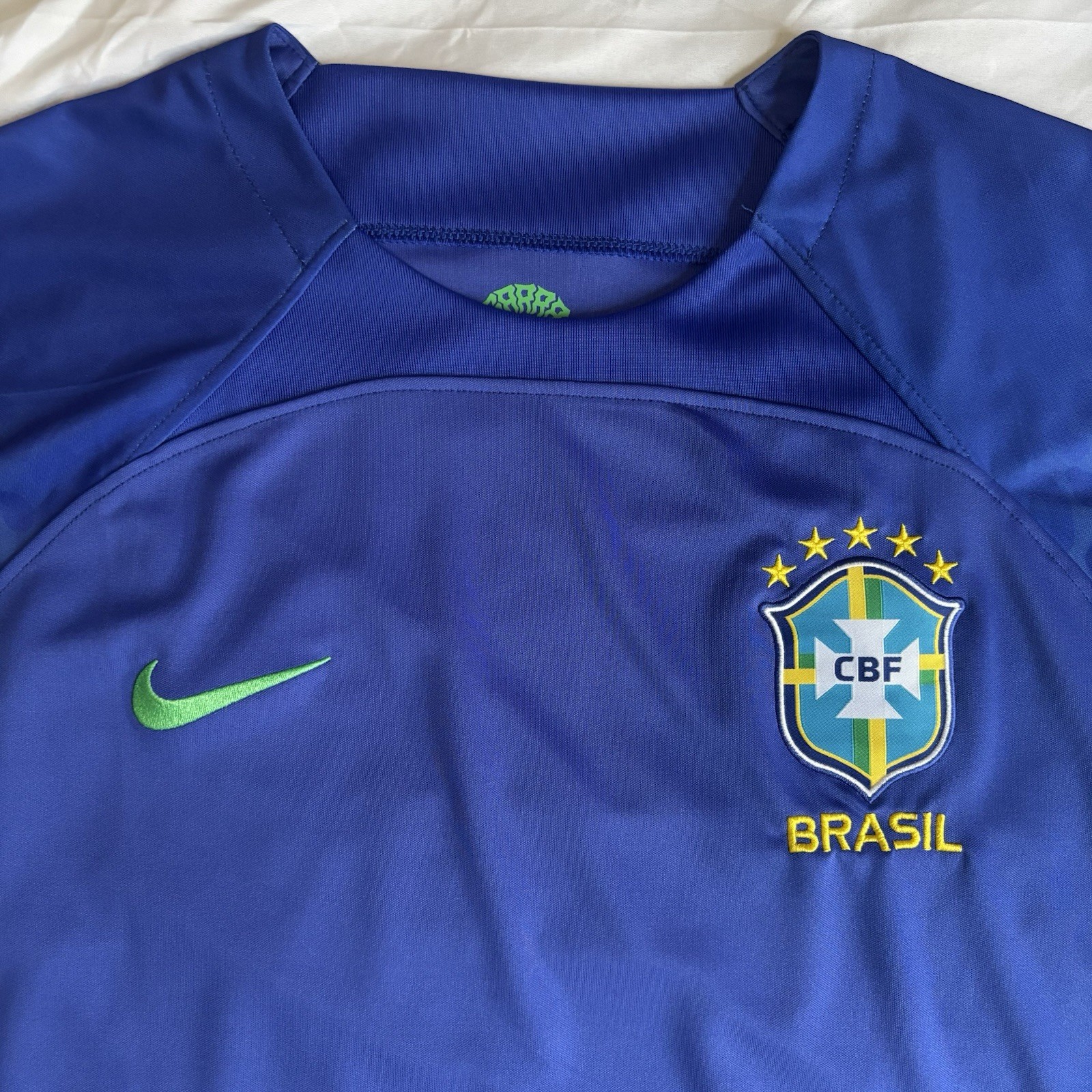 Brazil National Team Away Blue World Cup 2022 Soccer Jersey Men’s Size XL
