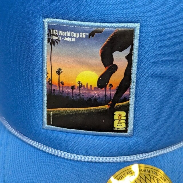 FIFA World Cup 26 Los Angeles Official Poster Foam Trucker Hat One Size Blue