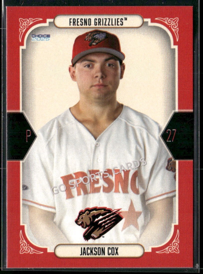 2025 Fresno Grizzlies Jackson Cox RC Rookie Rockies Minor League