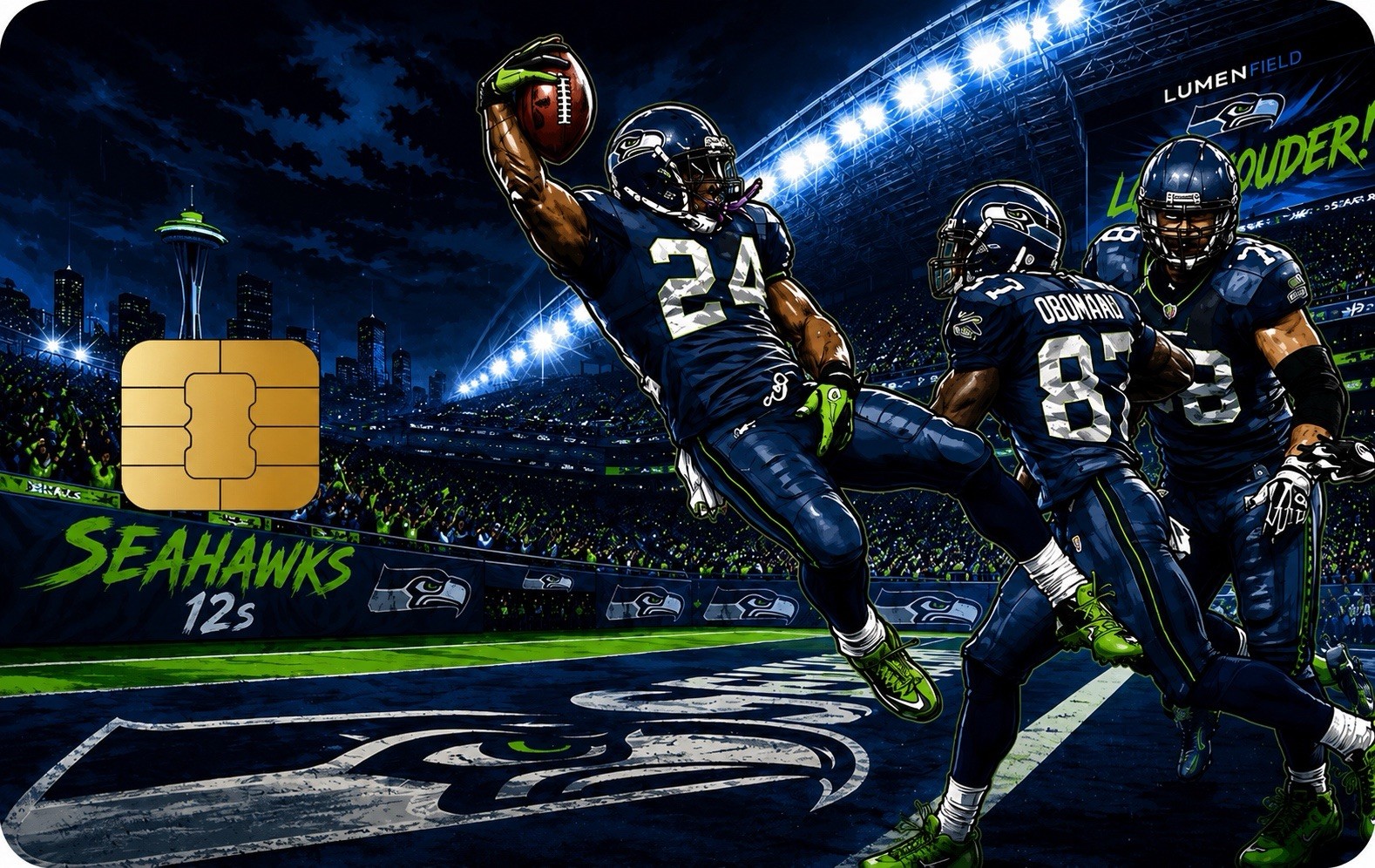 Marshawn Lynch Seattle Seahawks Inspired Credit Card Skin Premium Vinyl Sticker