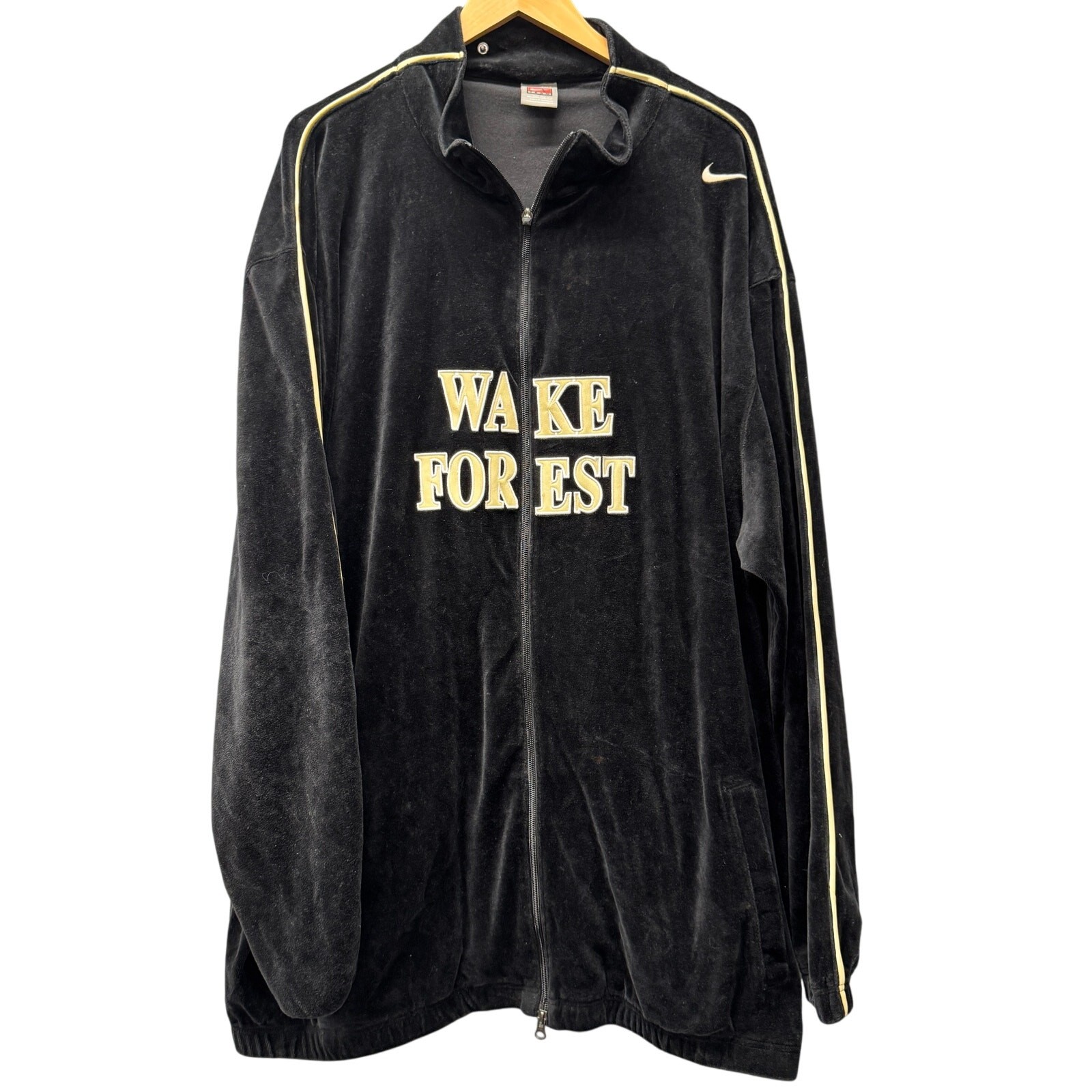 Wake Forest Demon Deacons Jacket Mens 3XLT Black Gold Nike Team Velour Vintage