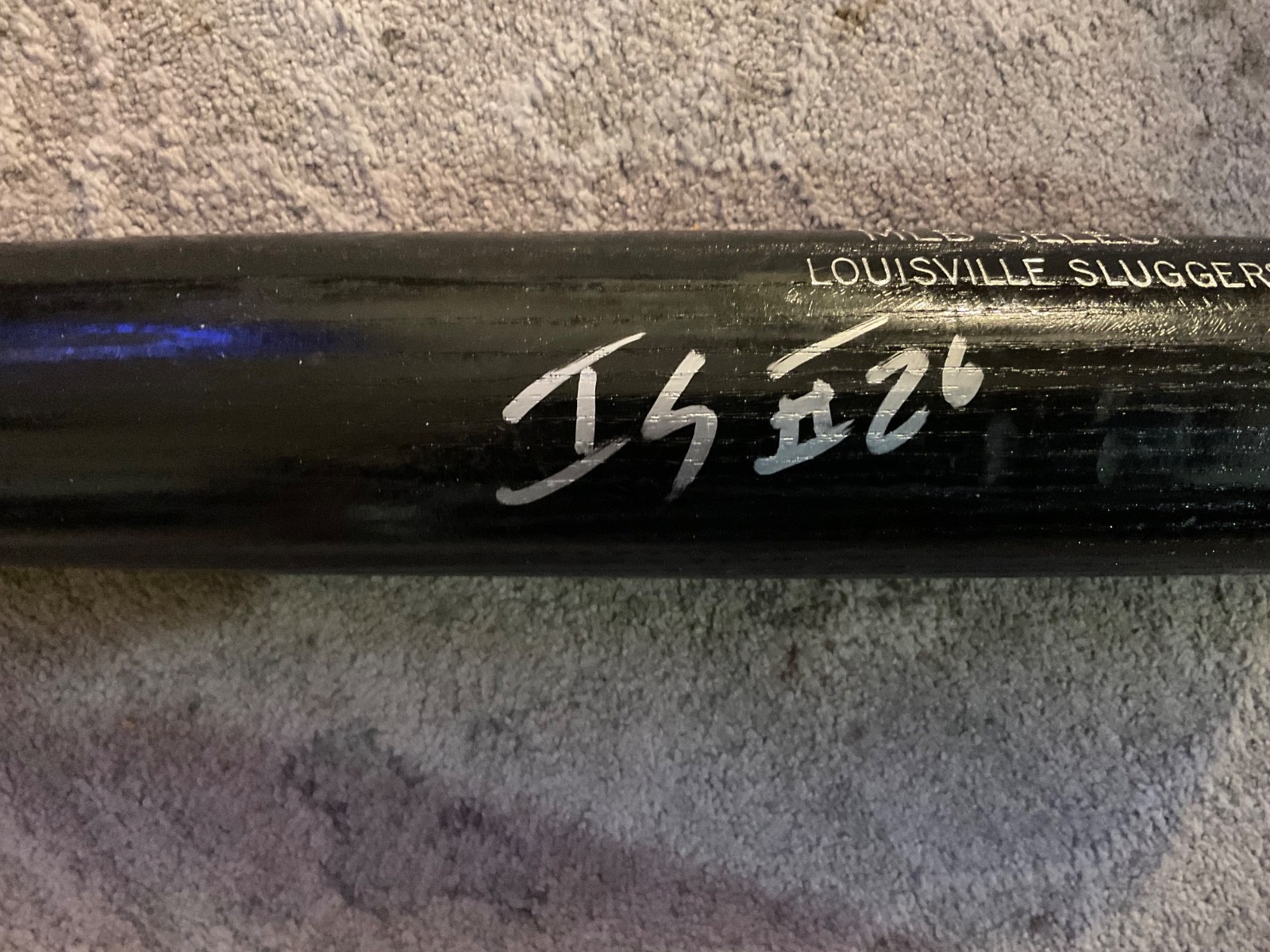 REDS,LAA,BRAVES RAISEL IGLESIAS SIGNED LOUISVILLE SLUGGER GAME USED BAT COA