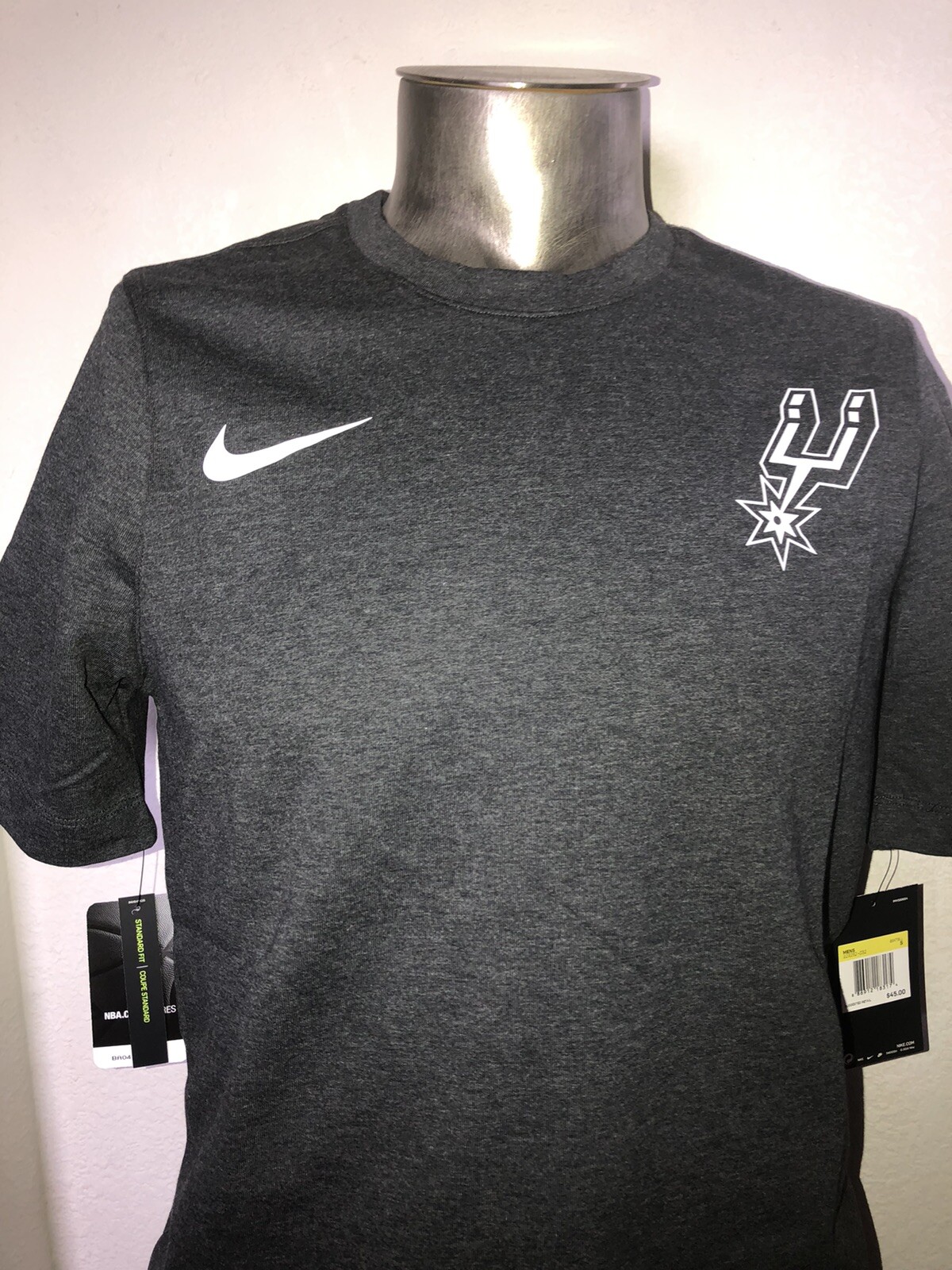 NEW NBA San Antonio Spurs Nike Dark Gray DNA ESSENTIAL UNIFORM Men Shirt New