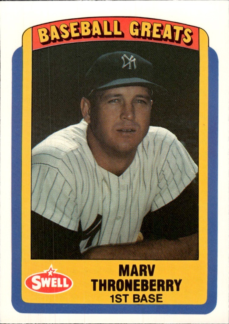 1990 Swell Baseball Greats #77 Marv Throneberry New York Yankees