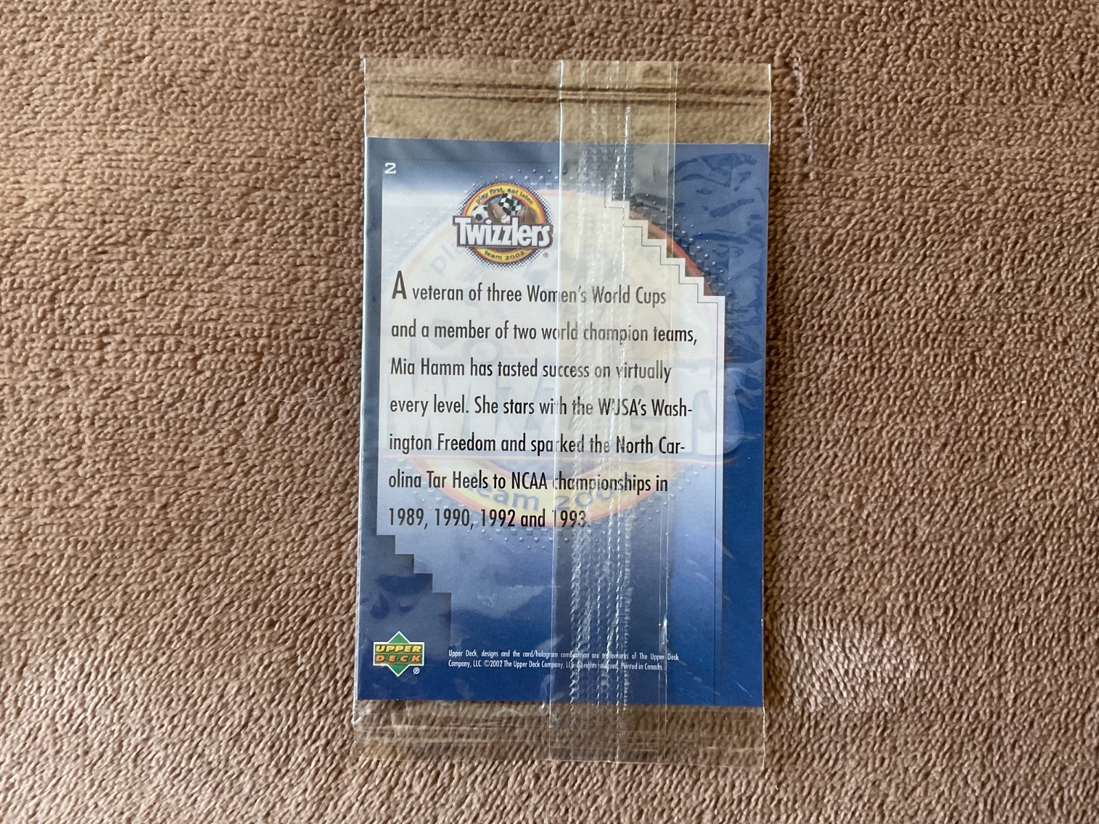 Mia Hamm 2002 Upper Deck Twizzlers USA Women’s World Cup Soccer – Factory Sealed