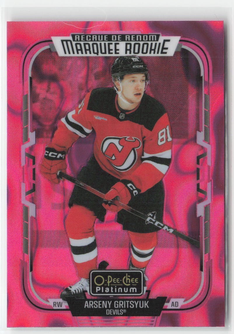 2025-26 UD O-Pee-Chee Platinum Pink Magma #278 Arseny Gritsyuk RC Devils