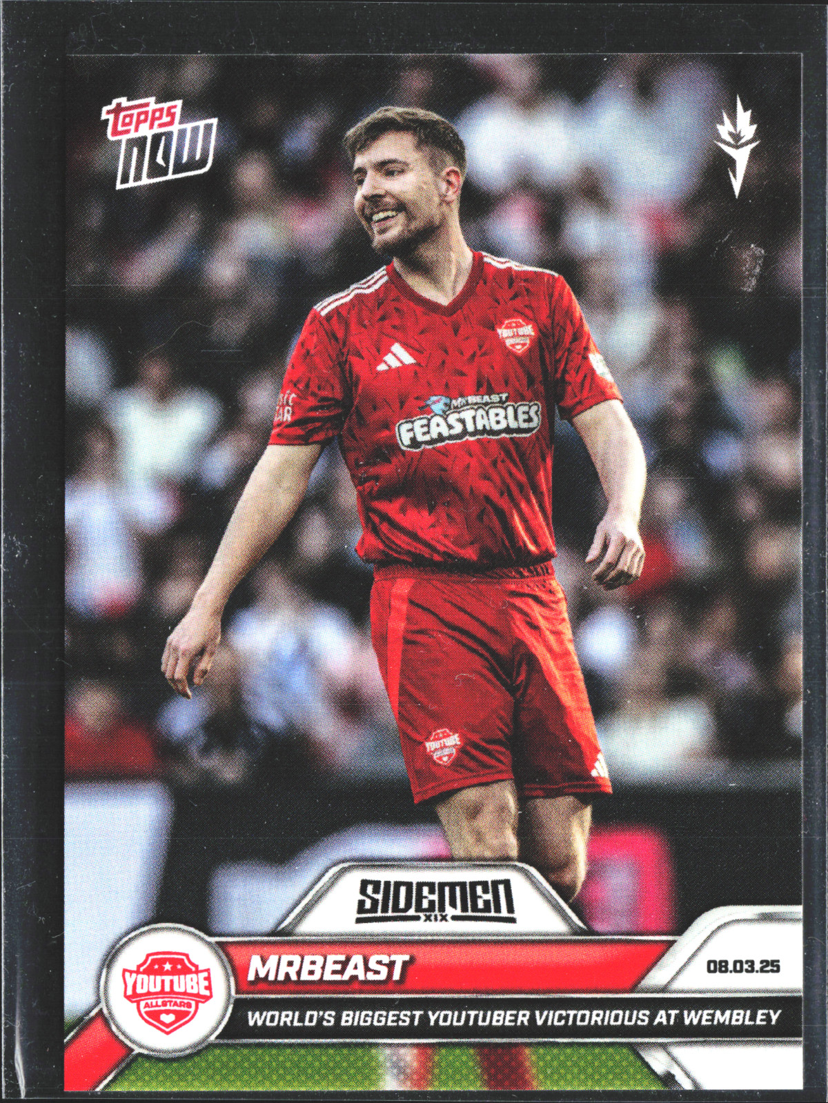 MrBeast 1st Trading Card 2025 Topps Now Sidemen Soccer Card Limited Edition