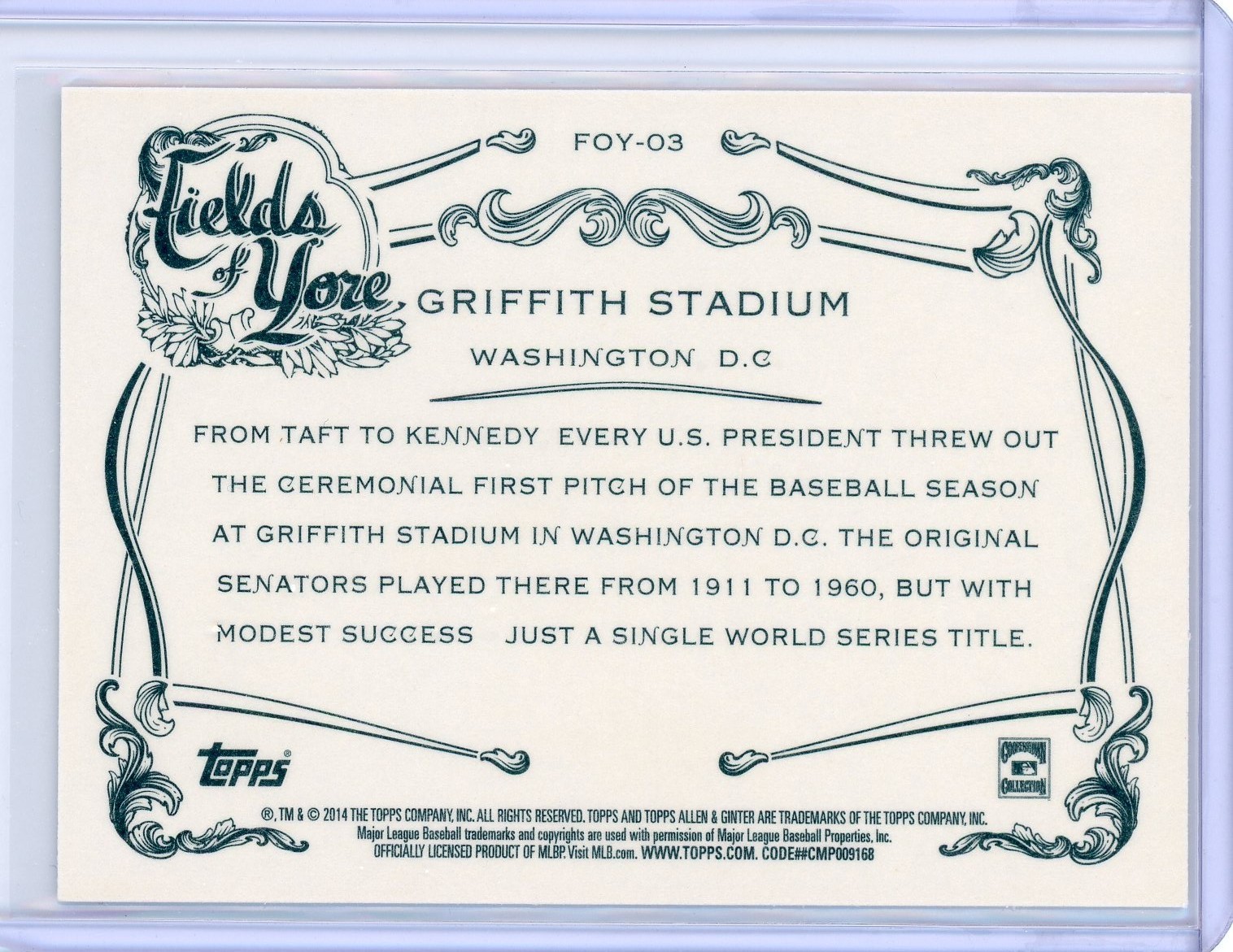 2014 Topps Allen & Ginter Fields of Yore Insert: Complete Your Set