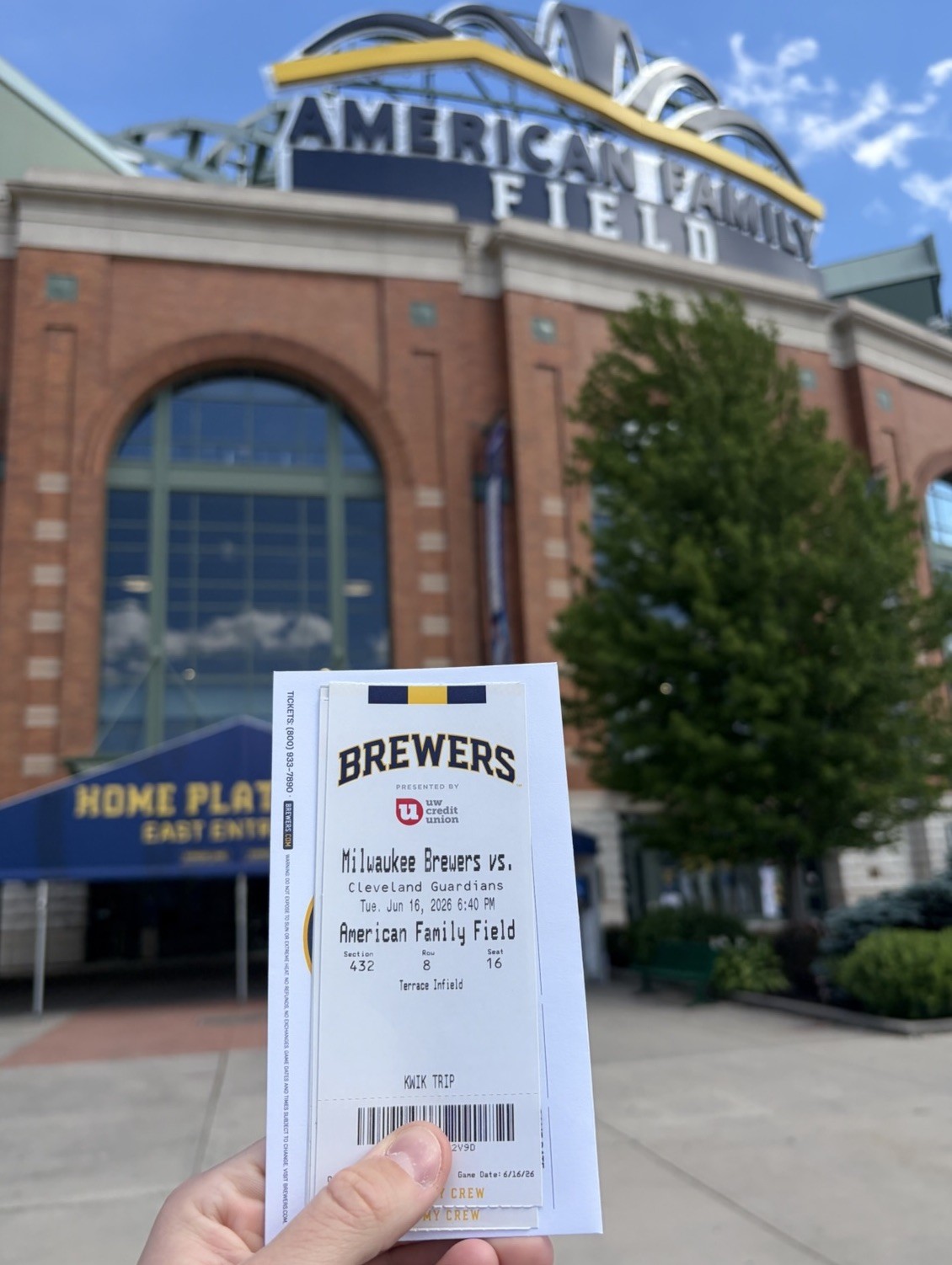 Cooper Pratt MLB Debut Ticket IN HAND Milwaukee Brewers Star Prospect 6/16/2026