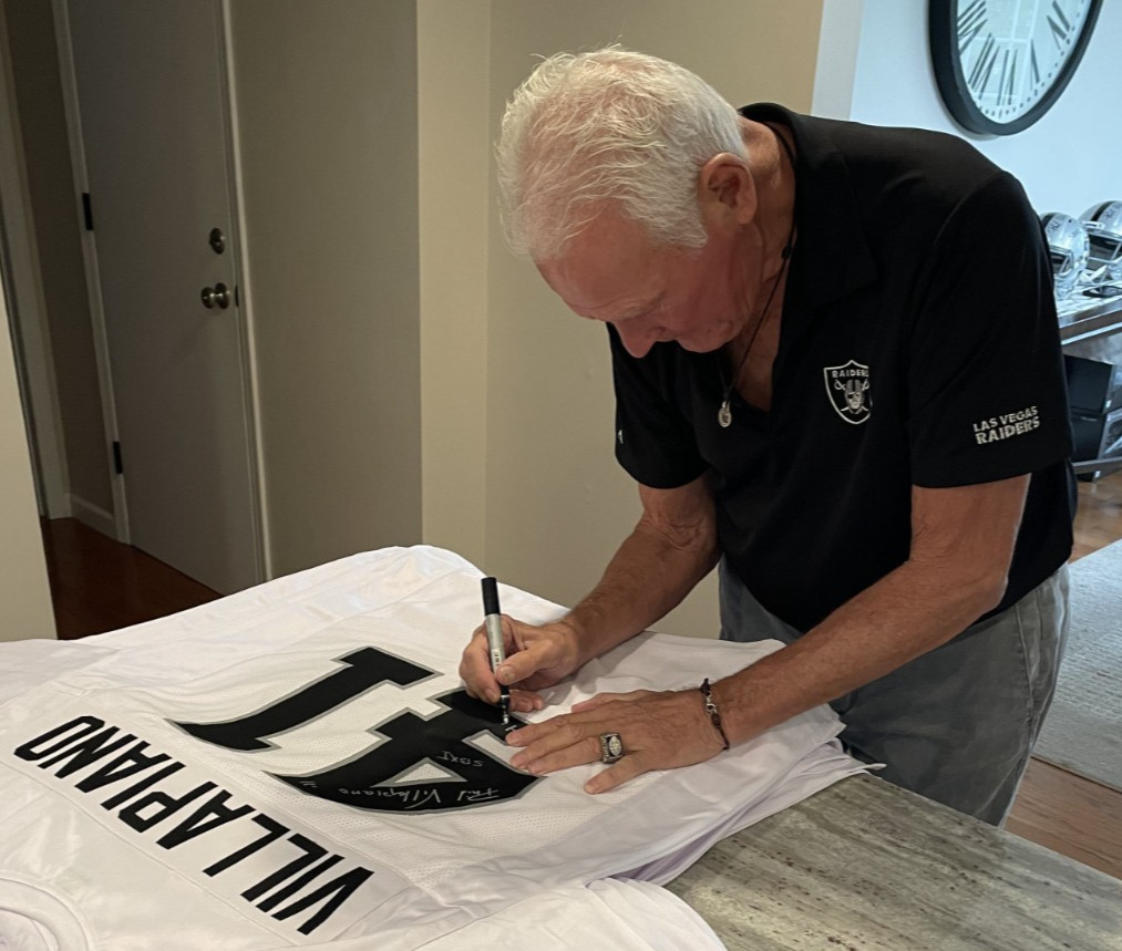 OAKLAND RAIDERS PHIL VILLAPIANO #41 SIGNED MULTI INSCRIBED JERSEY PSA EXCLUSIVE