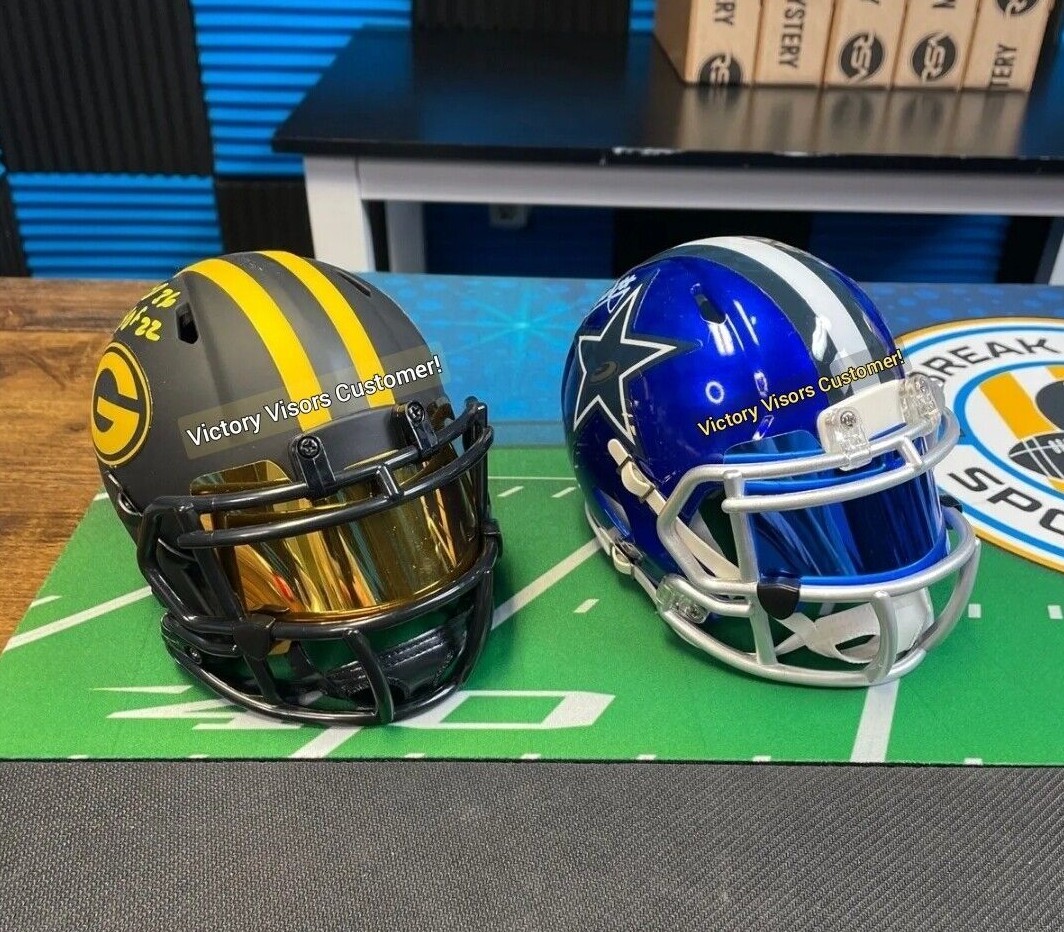 Chrome Mirror Mini Football Helmet Visors (*Flat Style*) FLEXIBLE & DURABLE