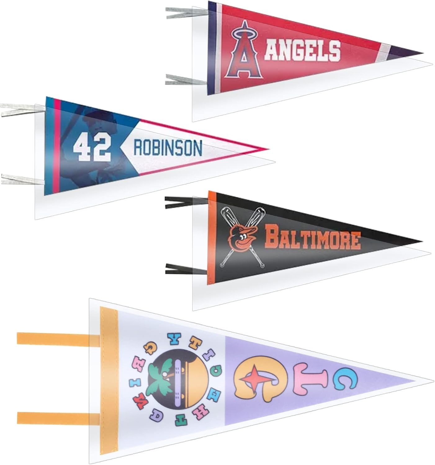 Soft Plastic Pennant Sleeve Bags 12.75×31.5 Dustproof Display Cases for Sport…