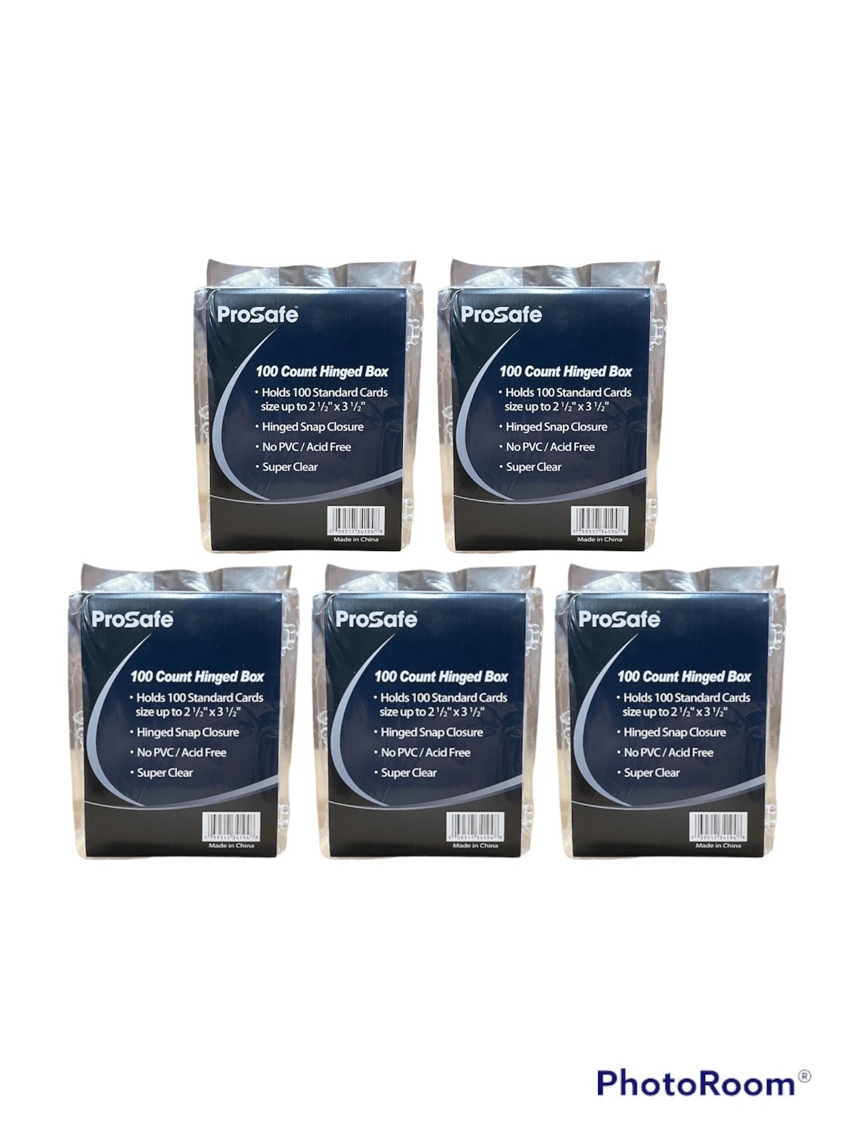5 Pro-Safe 100 COUNT CARD STORAGE PLASTIC HINGED BOX CASES – BRAND NEW